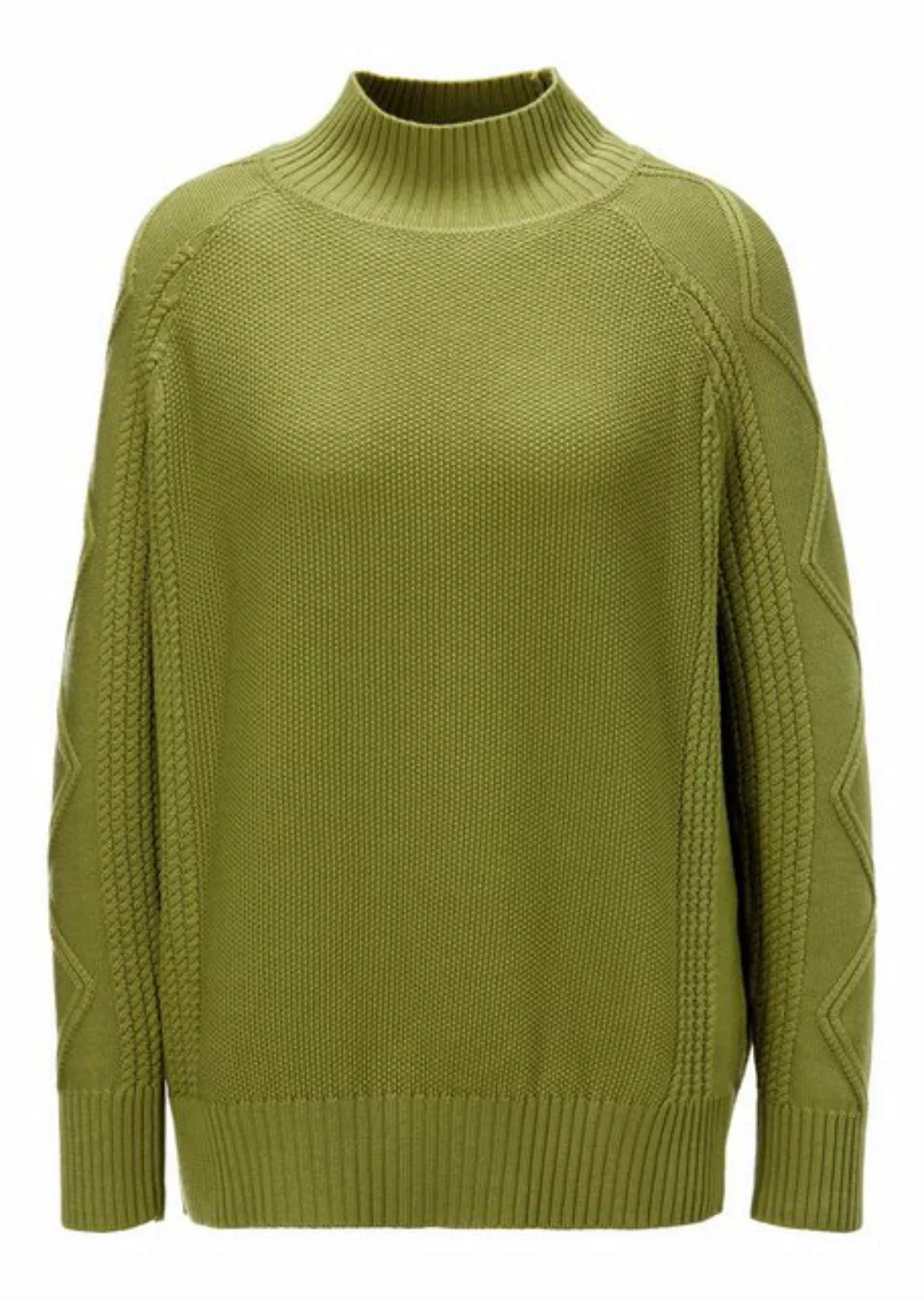 MADELEINE Strickpullover Stehkragen-Pullover mit Muster-Mix günstig online kaufen