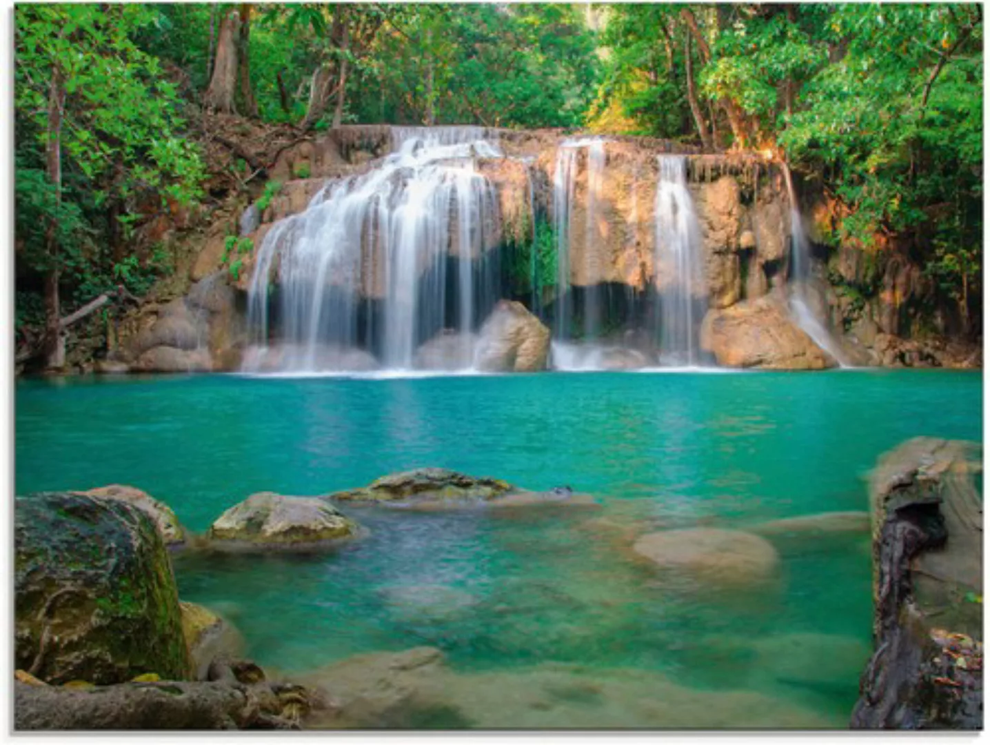 Artland Glasbild "Wasserfall im Wald National Park", Gewässer, (1 St.), in günstig online kaufen