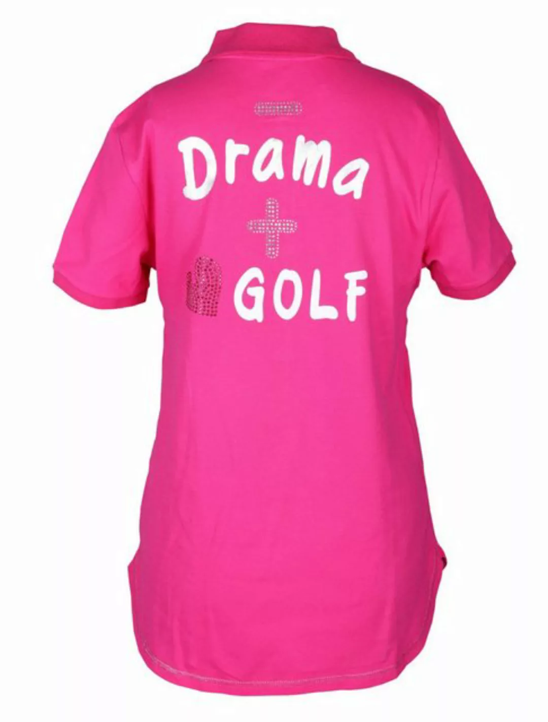 girls golf Poloshirt Girls Golf Polo 'Less Drama More Golf' Pink Damen S günstig online kaufen