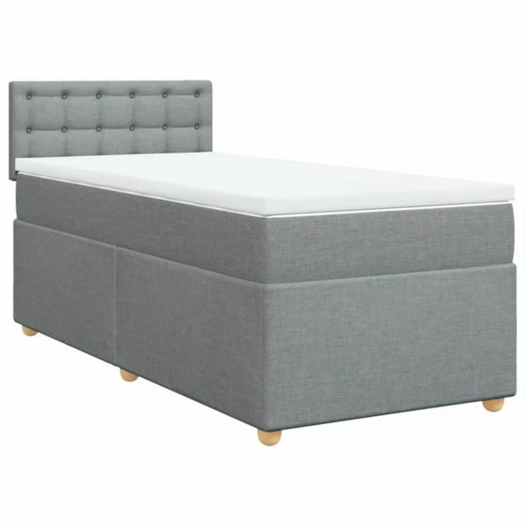 vidaXL Bett Boxspringbett mit Matratze Hellgrau 80x200 cm Stoff günstig online kaufen