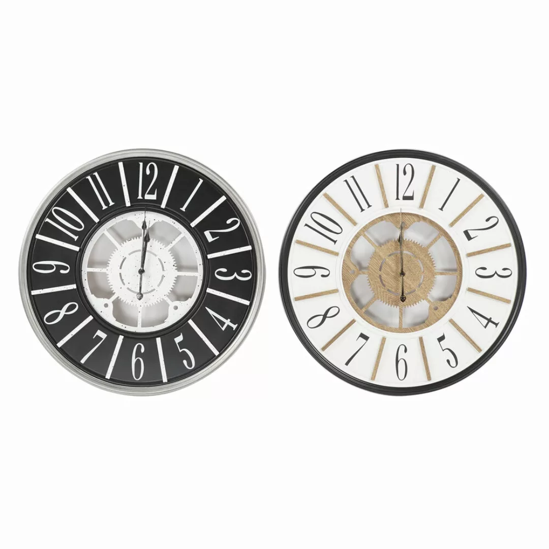 Wanduhr Dkd Home Decor Weiß Braun Schwarz Eisen Holz Mdf (2 Pcs) (60 X 5 X günstig online kaufen