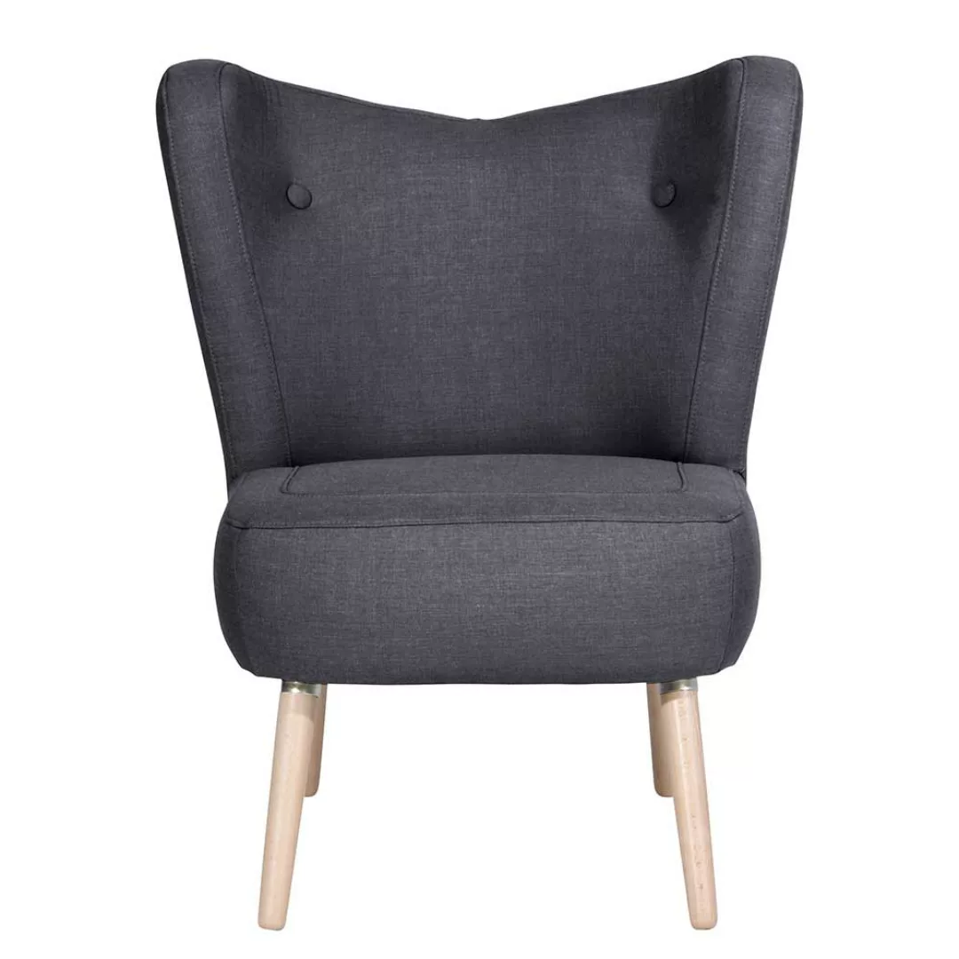 Wohnzimmer Sessel Retro in Anthrazit aus Flachgewebe Made in Germany günstig online kaufen
