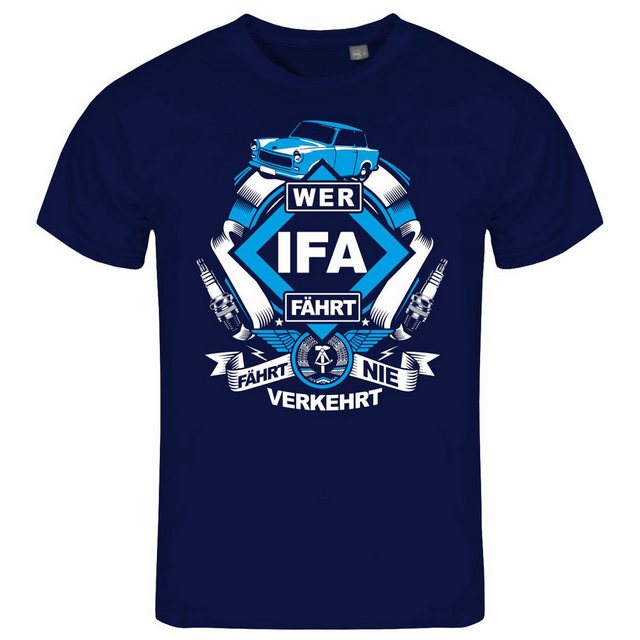 deinshirt Print-Shirt Herren T-Shirt Wer IFA fährt fährt nie verkehrt Trabi günstig online kaufen