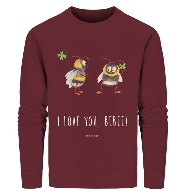 Mr. & Mrs. Panda Longpullover Größe XS Bienen Paar - Burgundy - Geschenk, H günstig online kaufen