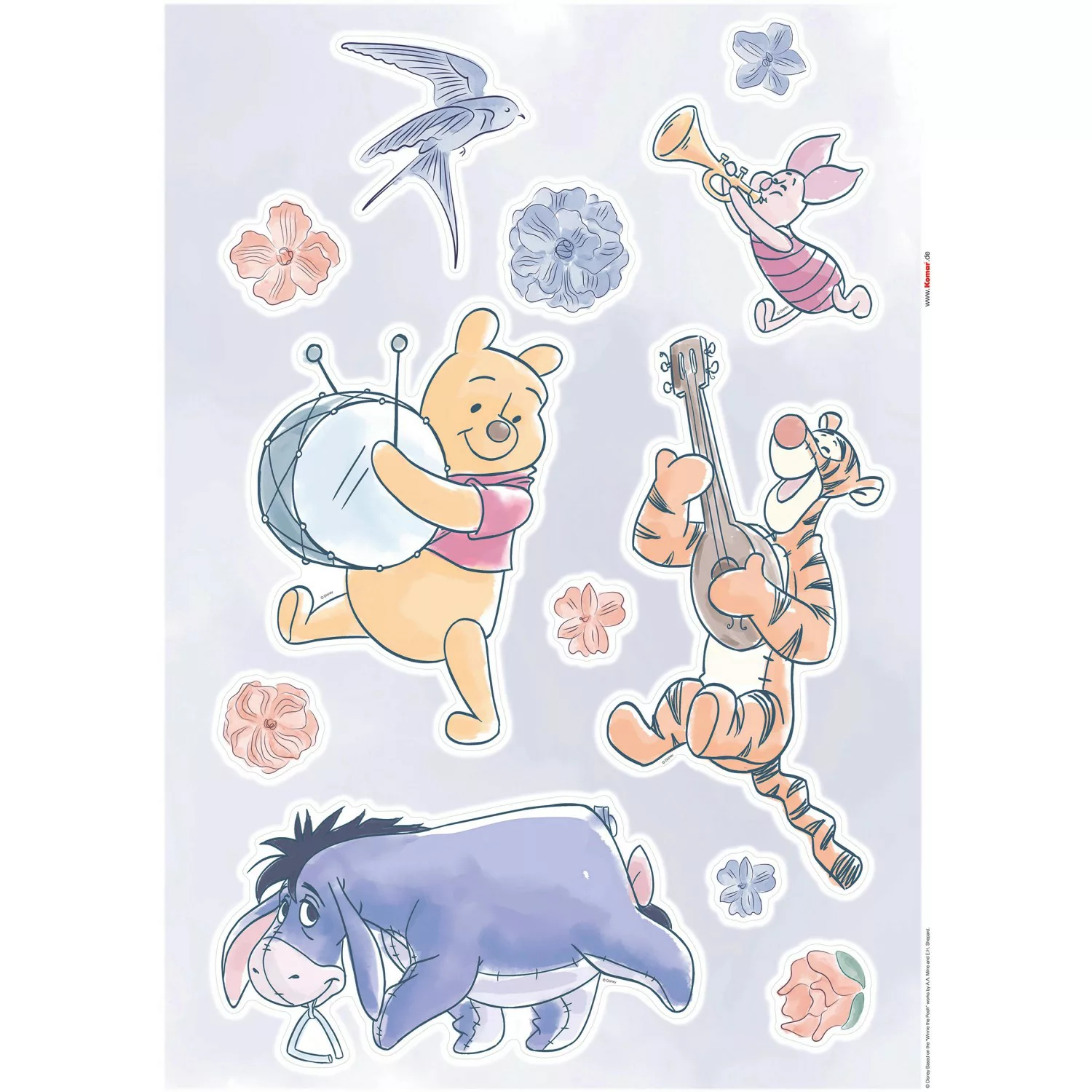 Komar Deko-Sticker Winnie Pooh Flowers 50 x 70 cm günstig online kaufen