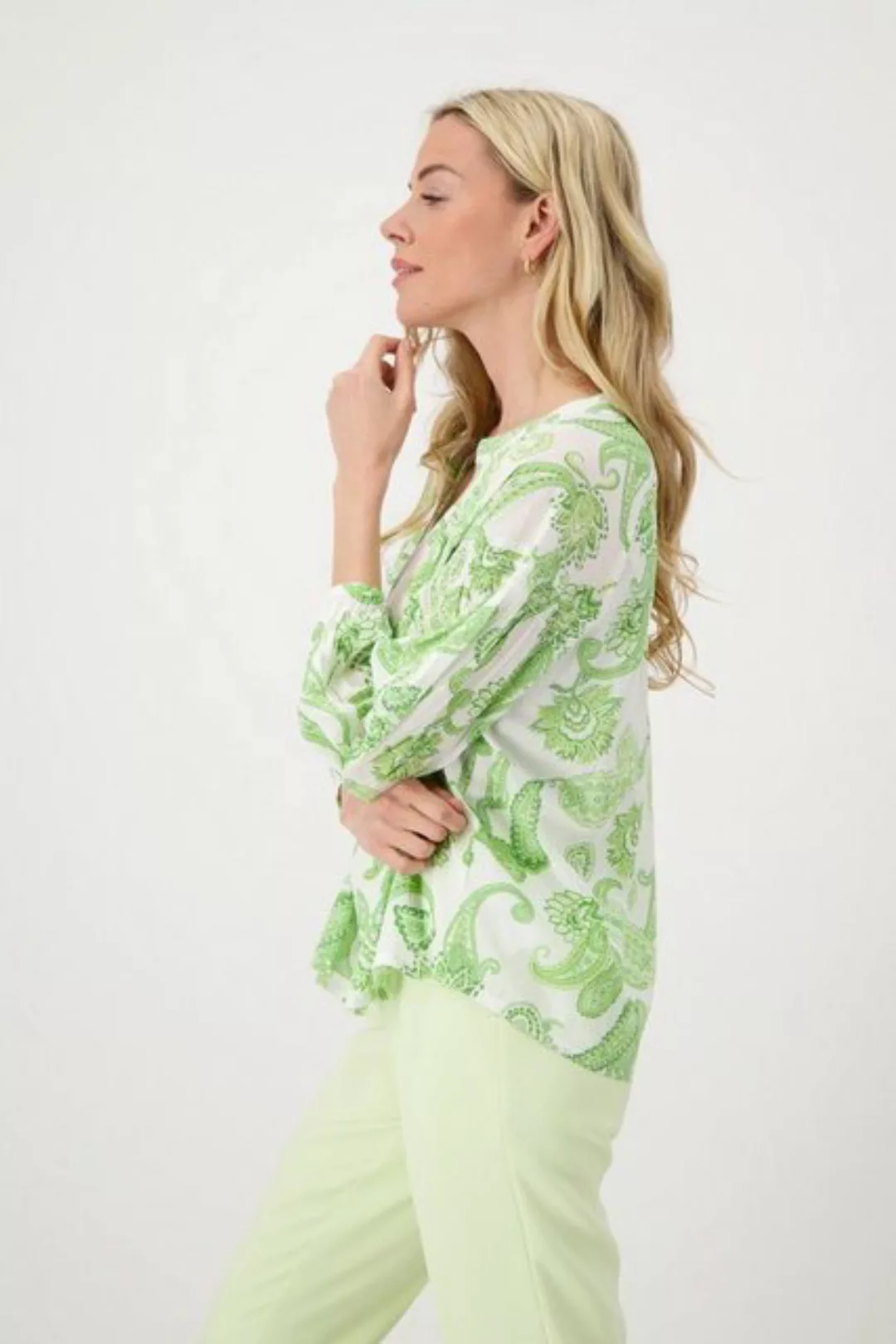 Monari Klassische Bluse Paisley Muster Bluse mit Smoke Einsatz günstig online kaufen