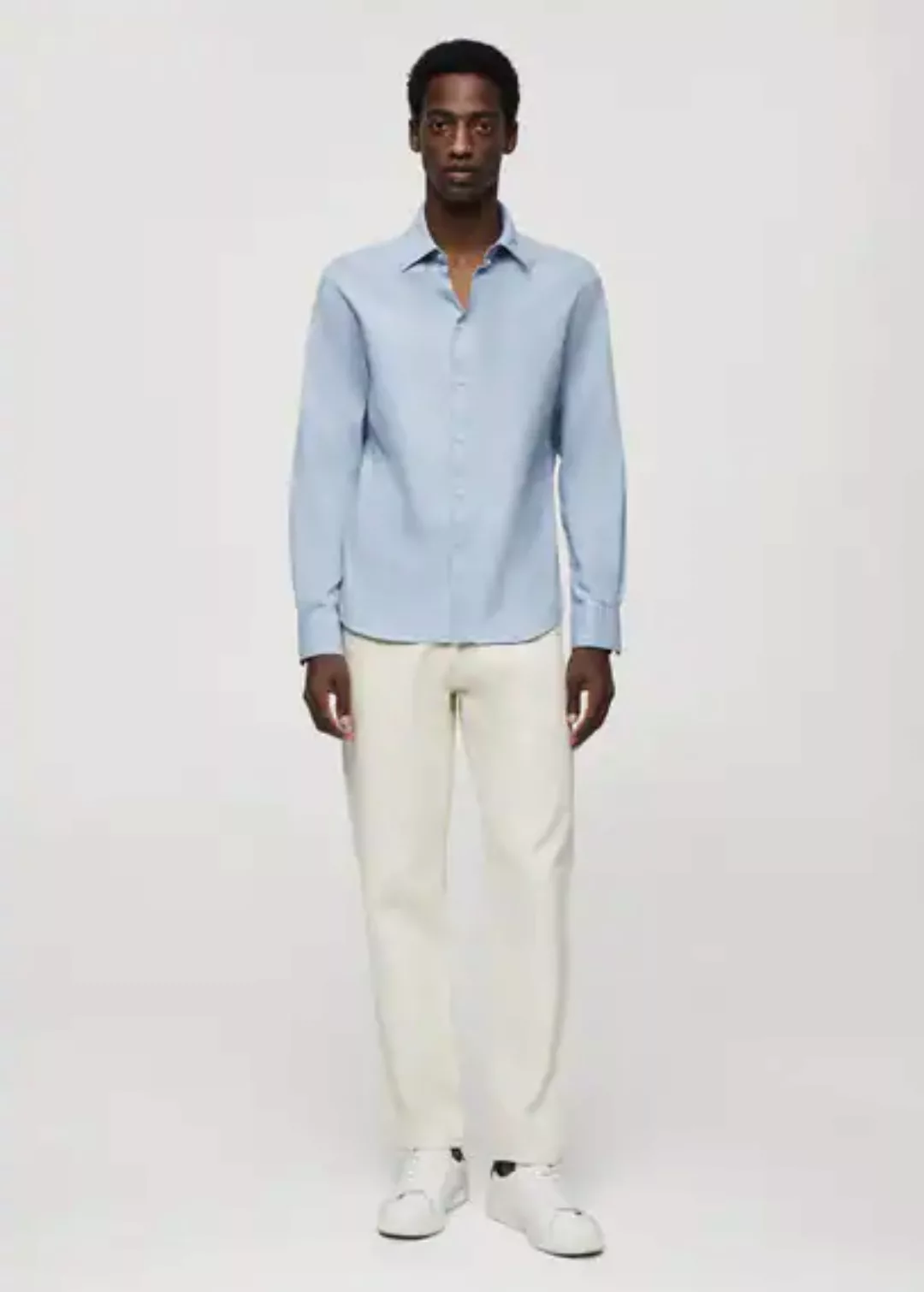 Strukturiertes Slim Fit-Baumwollhemd günstig online kaufen