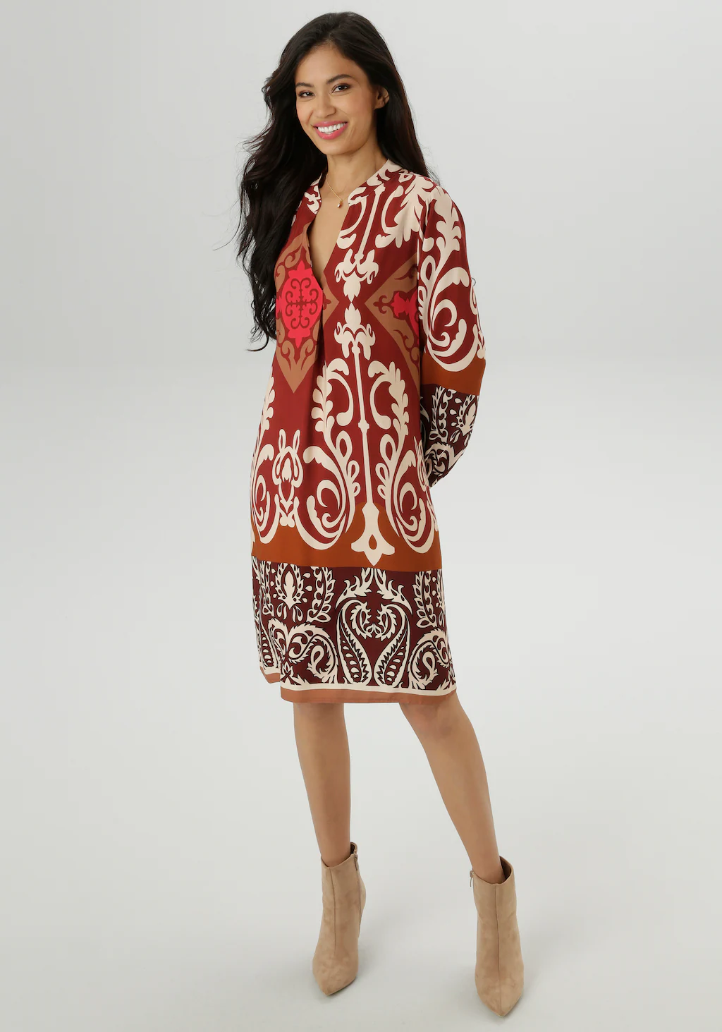 Aniston SELECTED Blusenkleid, mit Ornament-Druck Allover - NEUE KOLLEKTION günstig online kaufen