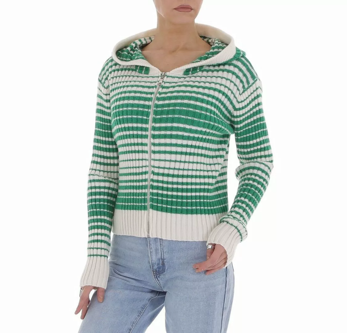 Ital-Design Strickpullover Damen Freizeit Kapuze Gestreift Stretch Strickpu günstig online kaufen