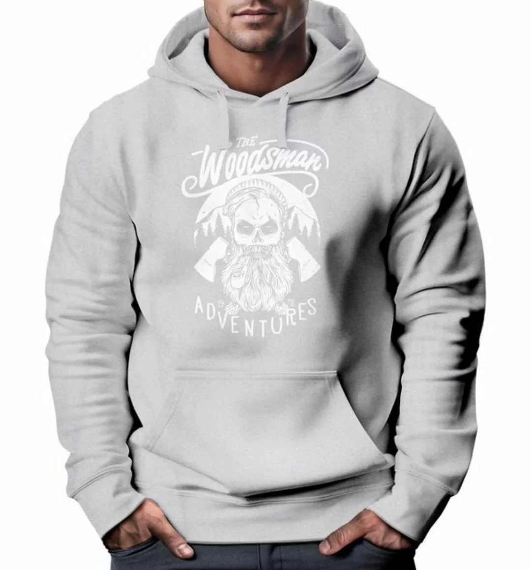 Neverless Hoodie Cooler Herren Kapuzen-Pullover Lumberjack Hipster Bart Tot günstig online kaufen