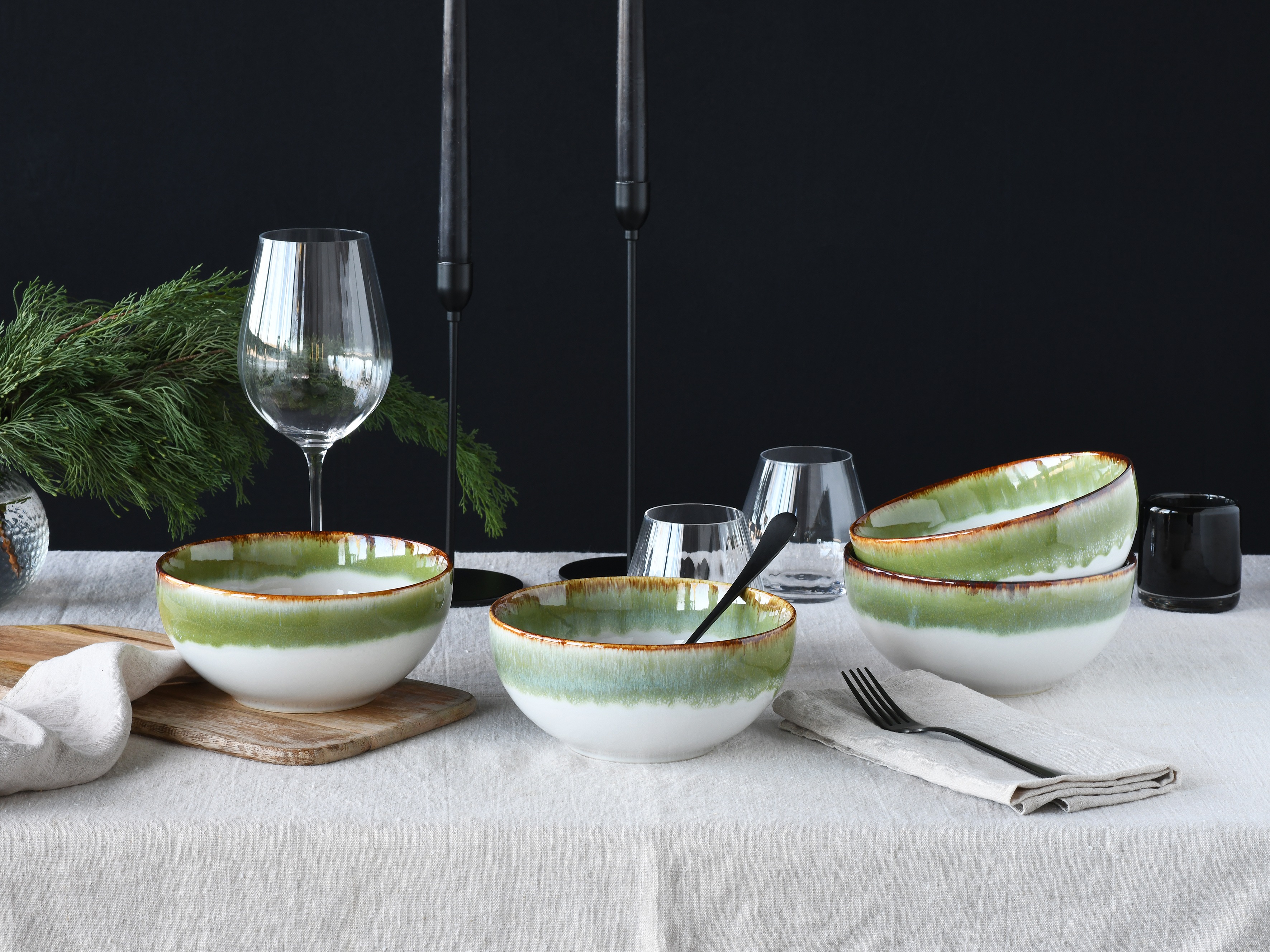 CreaTable Schale »Cascade, Buddha Bowl 17,5 cm 4-tlg«, 4 tlg., aus Steinzeu günstig online kaufen