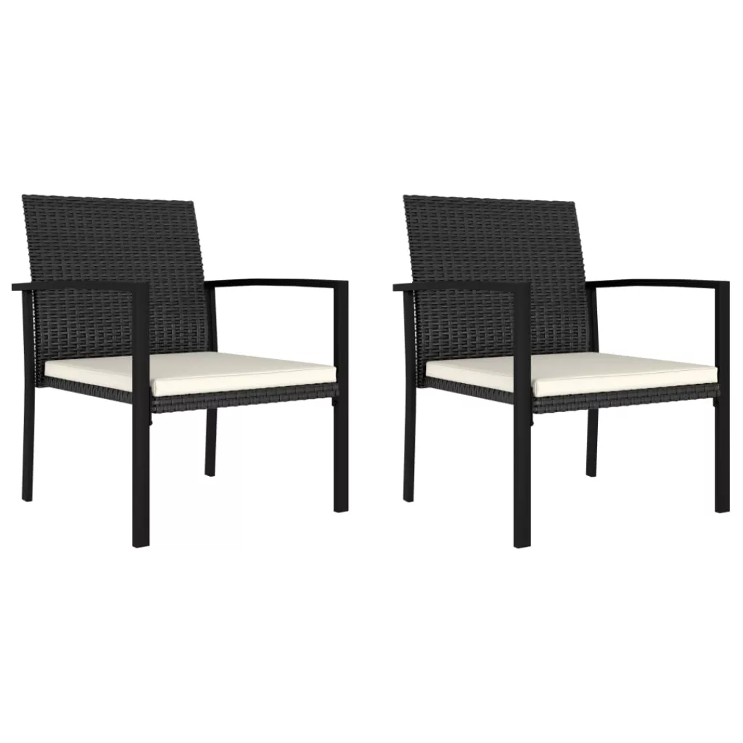 Garten-essstühle 2 Stk. Poly Rattan Schwarz günstig online kaufen