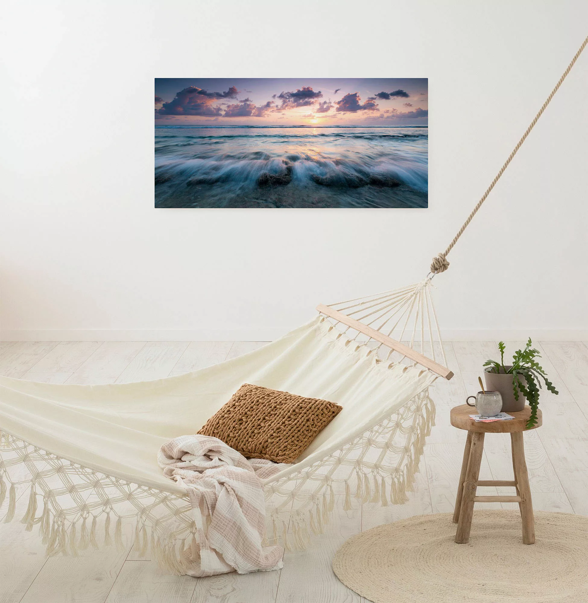 Komar Leinwandbild "Broken Waves - Größe 90 x 40 cm", Baum-Blätter-Natur-Be günstig online kaufen