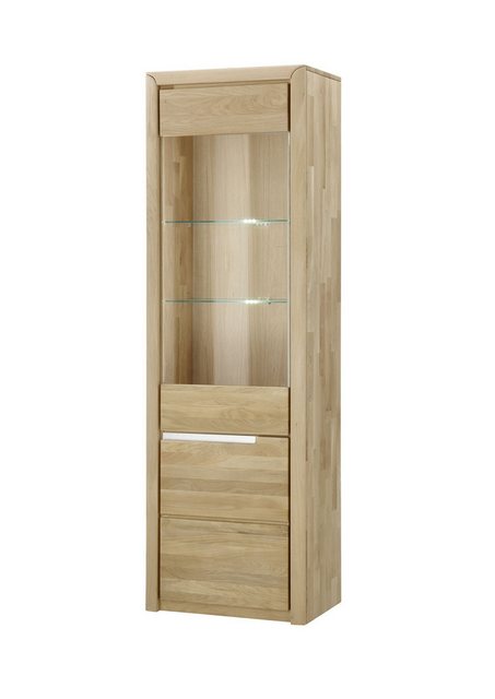 58 aufm Kessel Vitrine Massivholz Ianka 63x198x41 Vitrine Wildeiche Bianco günstig online kaufen