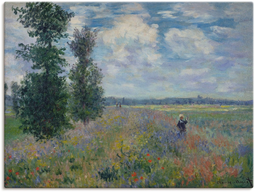 Artland Leinwandbild "Les Coquelicots environs de Argenteuil", Blumenwiese, günstig online kaufen