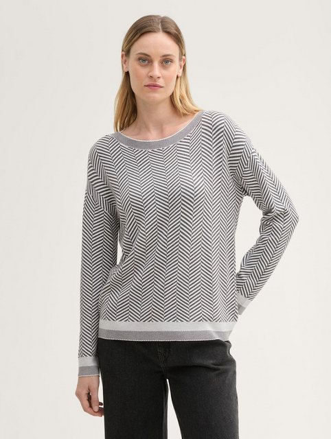 TOM TAILOR Strickpullover Fischgrät Pullover mit LENZING™ ECOVERO™ günstig online kaufen