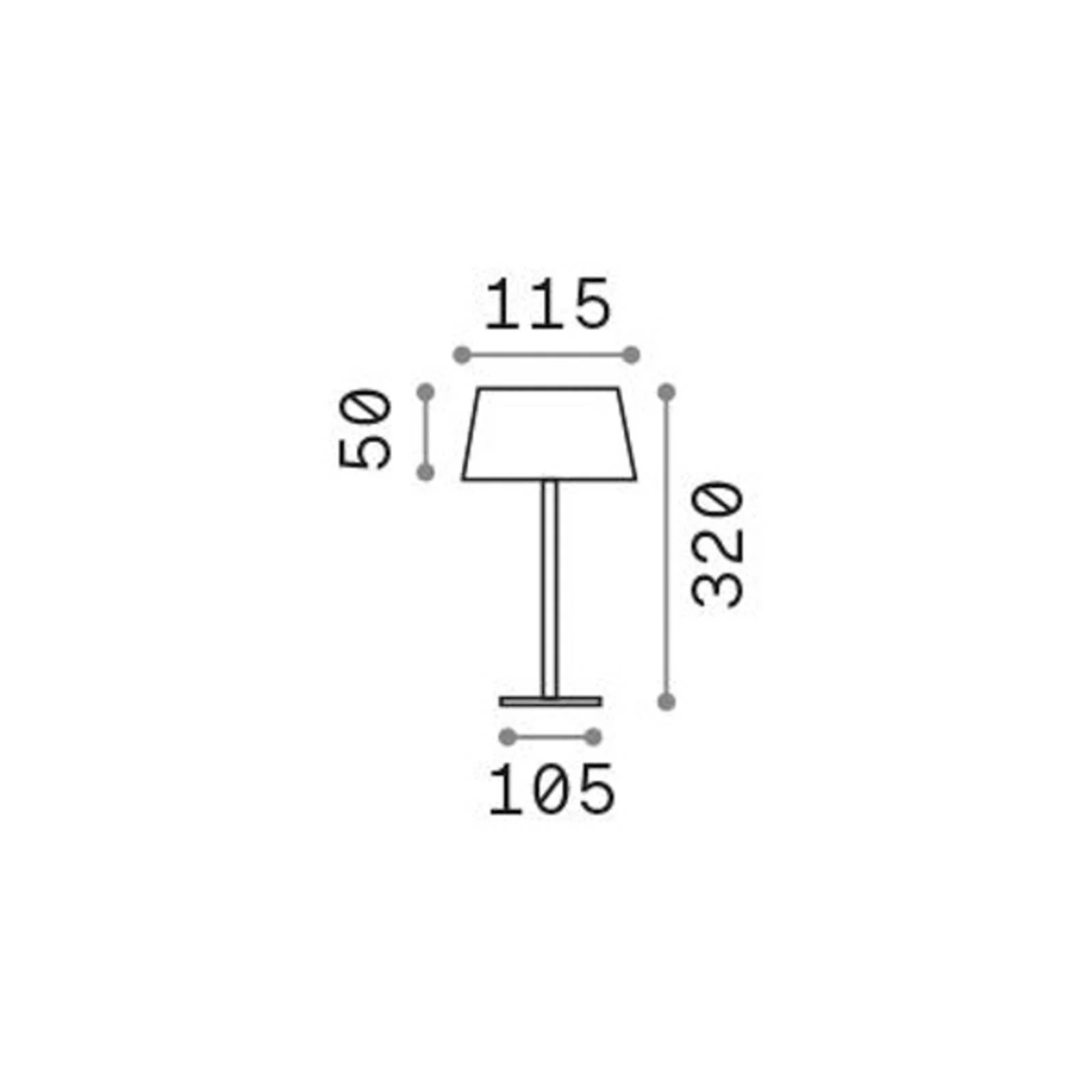 Ideal Lux LED-Akku-Außentischleuchte Pure, weiß Metall 32 cm günstig online kaufen