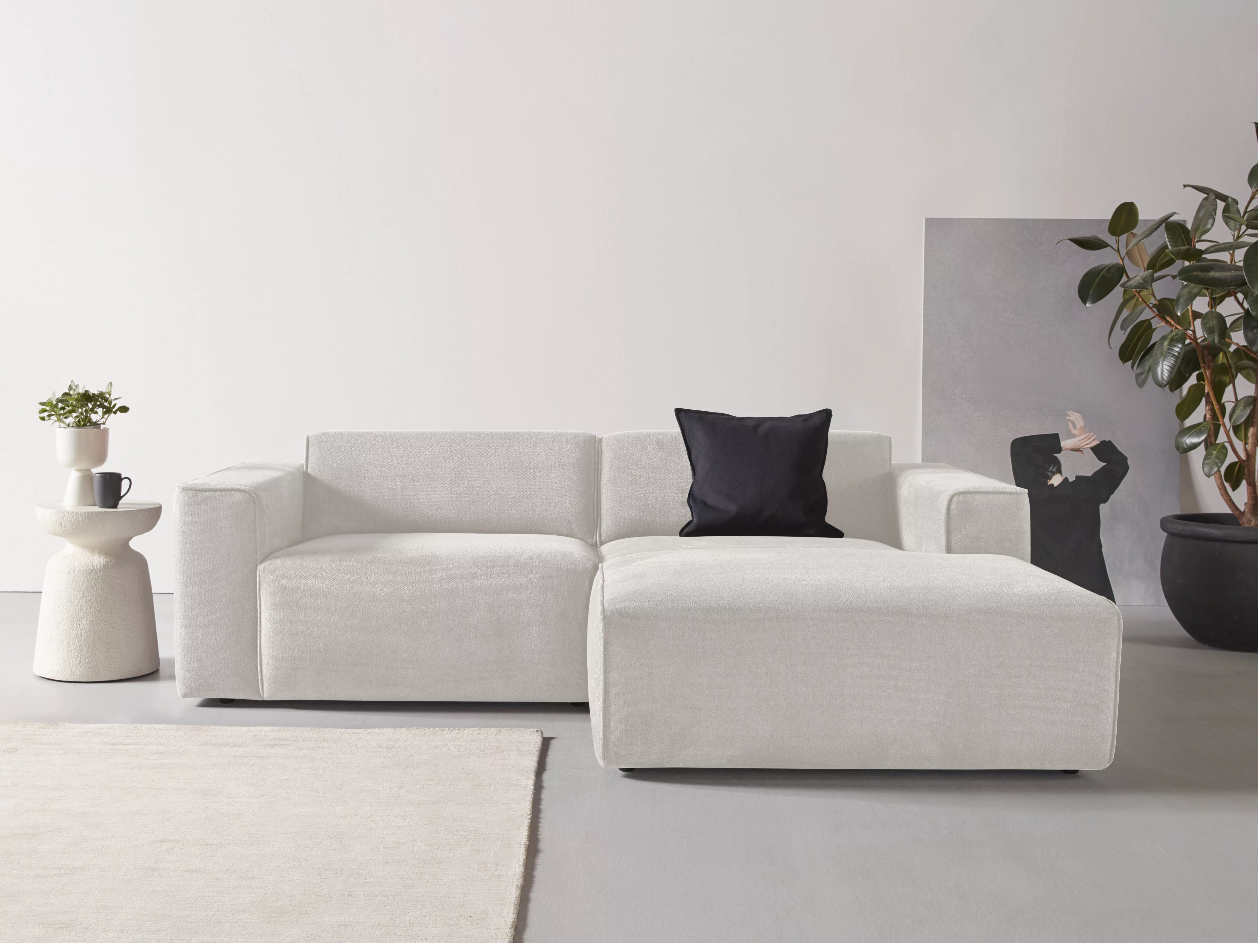 andas Ecksofa "Noord mit Kedernaht, Breite 234 cm", Cord, Struktur, Webstof günstig online kaufen