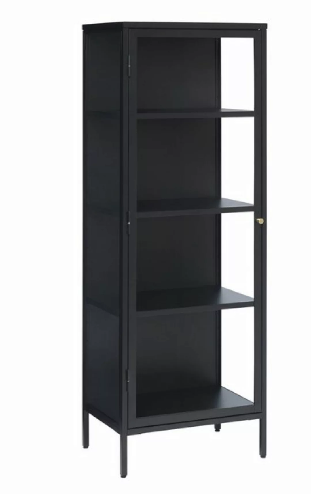 UNIQUE furniture A/S Vitrine aus Metall in schwarz (B/H/T: 57x160x40 cm) günstig online kaufen