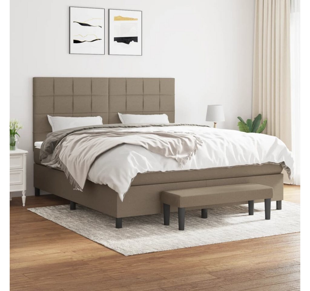 vidaXL Boxspringbett Boxspringbett mit Matratze Taupe 180x200 cm Stoff Bett günstig online kaufen