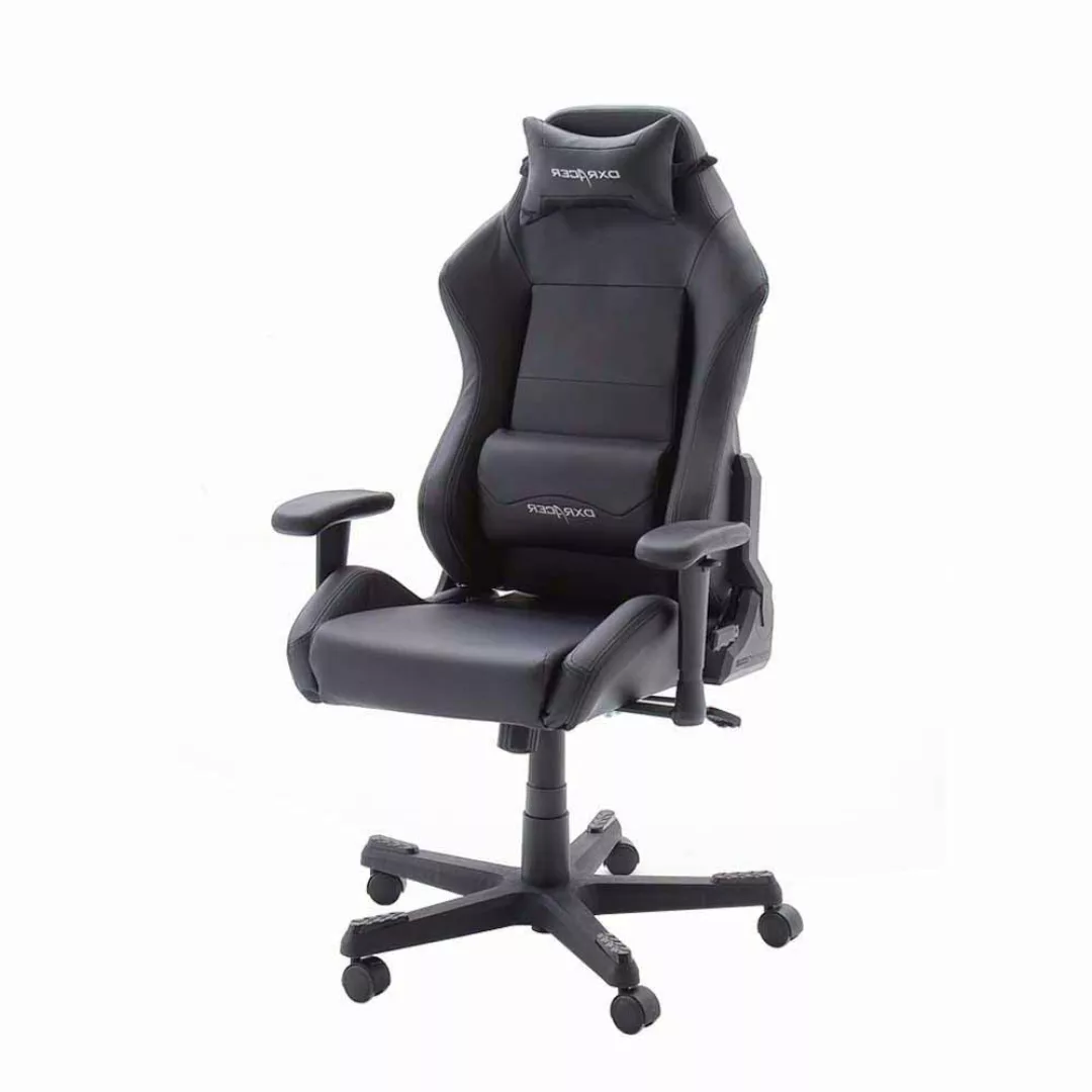 Ergonomischer Bürostuhl im Racer Design Schwarz Kunstleder günstig online kaufen