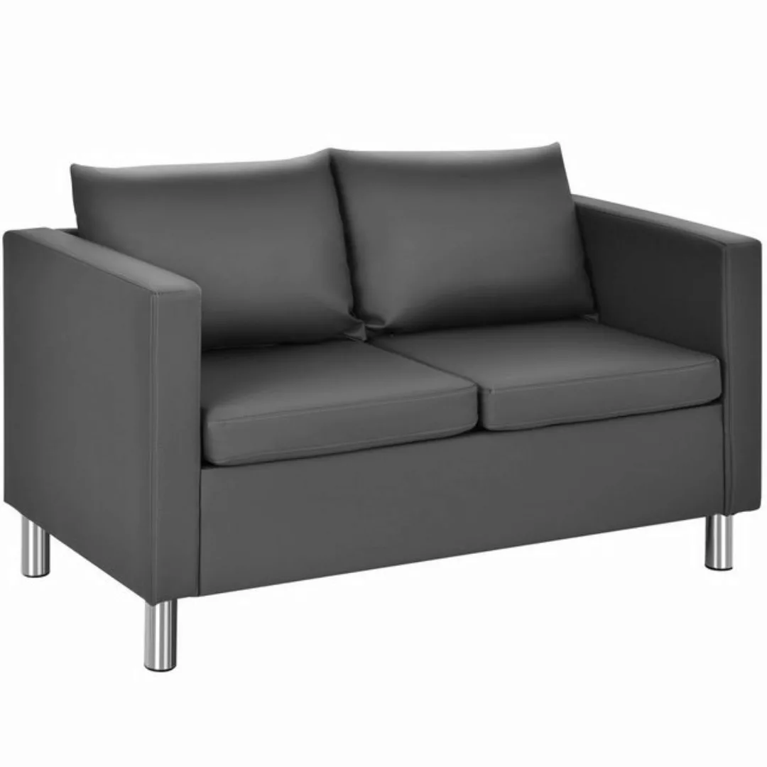 COSTWAY 2-Sitzer, Loungesofa mit 2 Kissen, gepolstert,Kunstleder,120cm günstig online kaufen