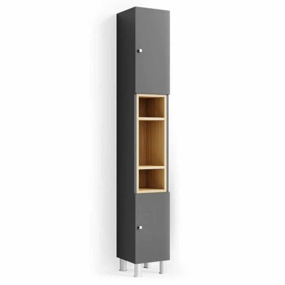 Vicco Hochschrank Aquis, Anthrazit/Sonoma, 30 x 200 cm verstellbar günstig online kaufen