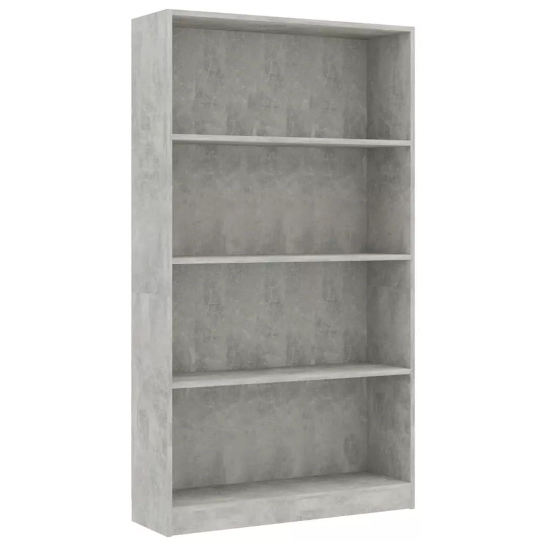 Bücherregal 4 Fächer Betongrau 80 X 24 X 142 Cm Spanplatte günstig online kaufen