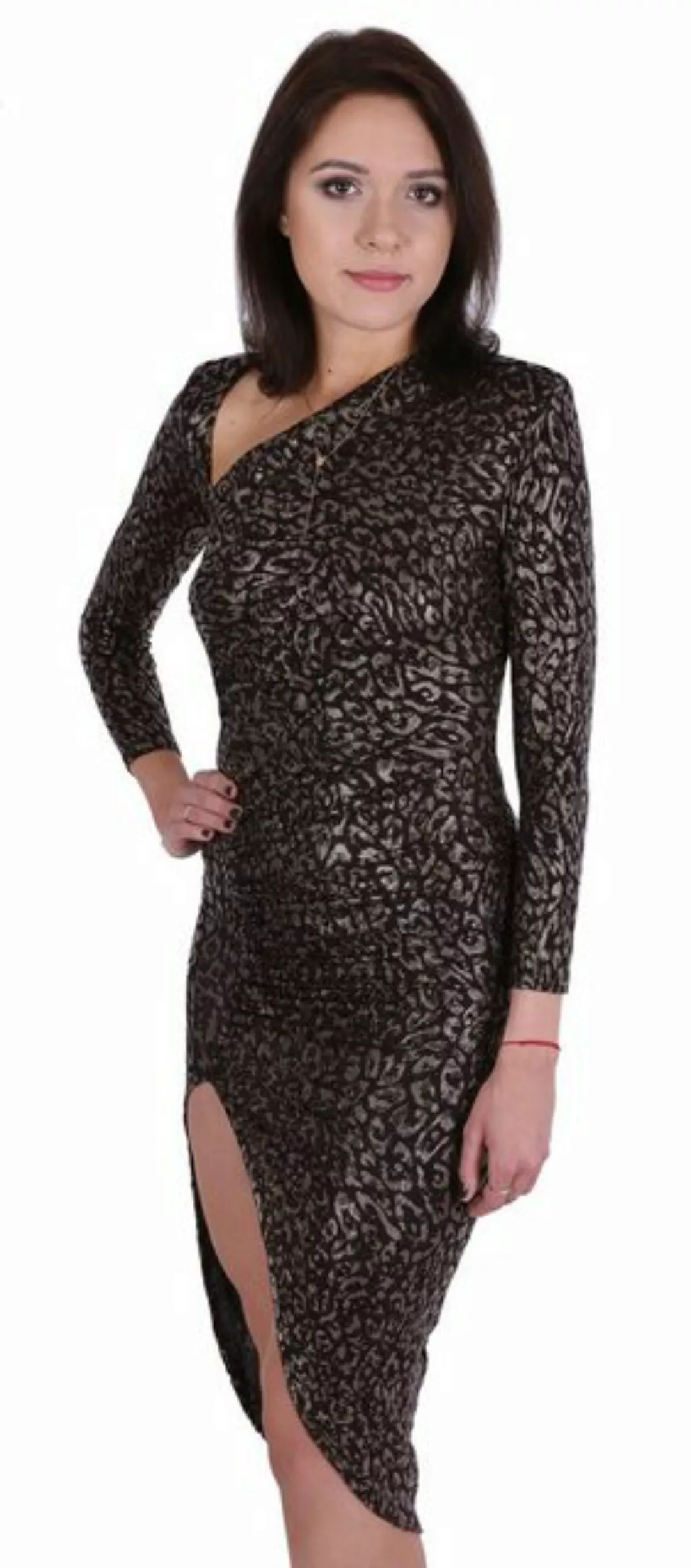 Sarcia.eu Midikleid Kleid mit Schlitz und Leopardenmuster John Zack M günstig online kaufen
