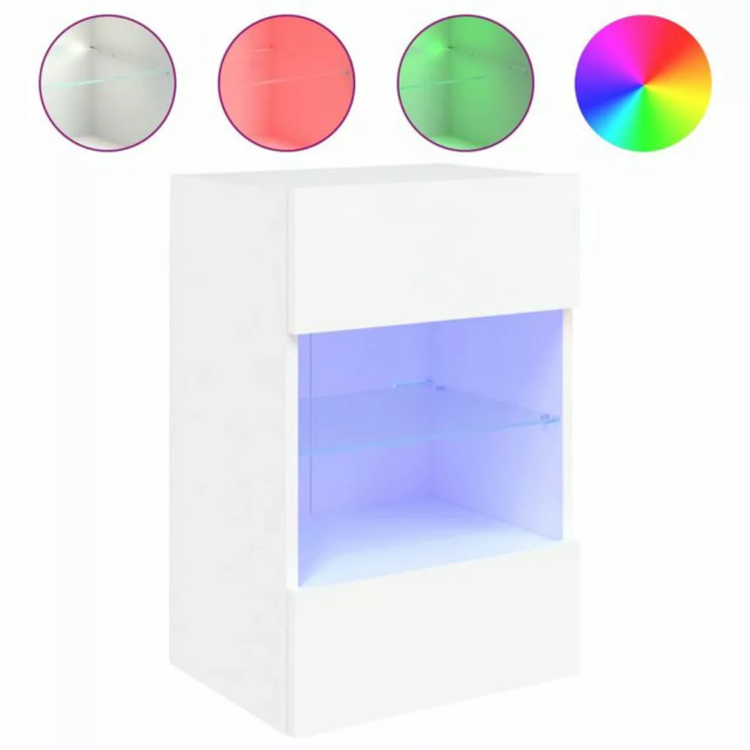 vidaXL TV-Schrank TV-Wandschrank mit LED-Leuchten Weiß 40x30x60,5 cm günstig online kaufen