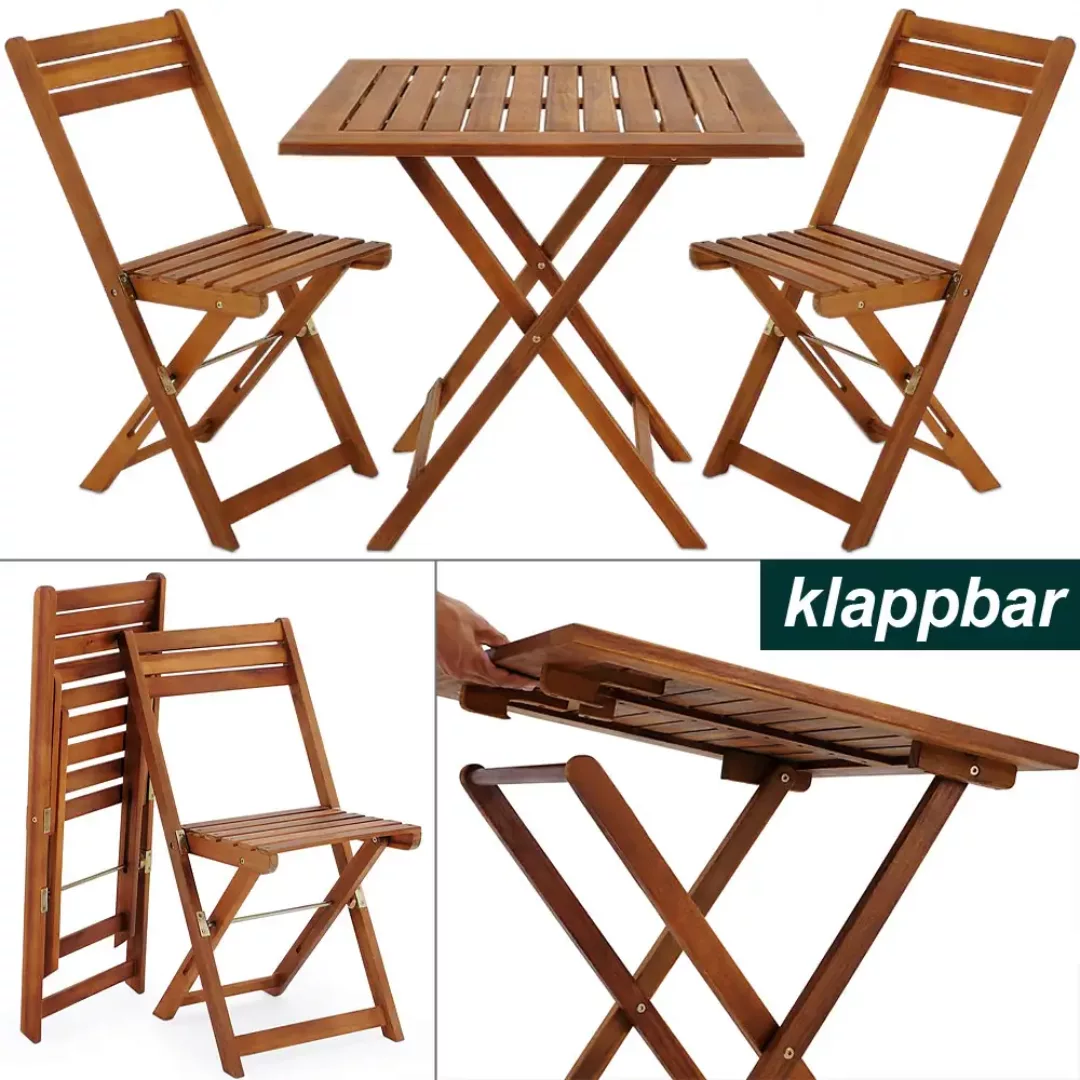 Garten-Sitzgruppe 3-tlg. Akazienholz klappbar günstig online kaufen