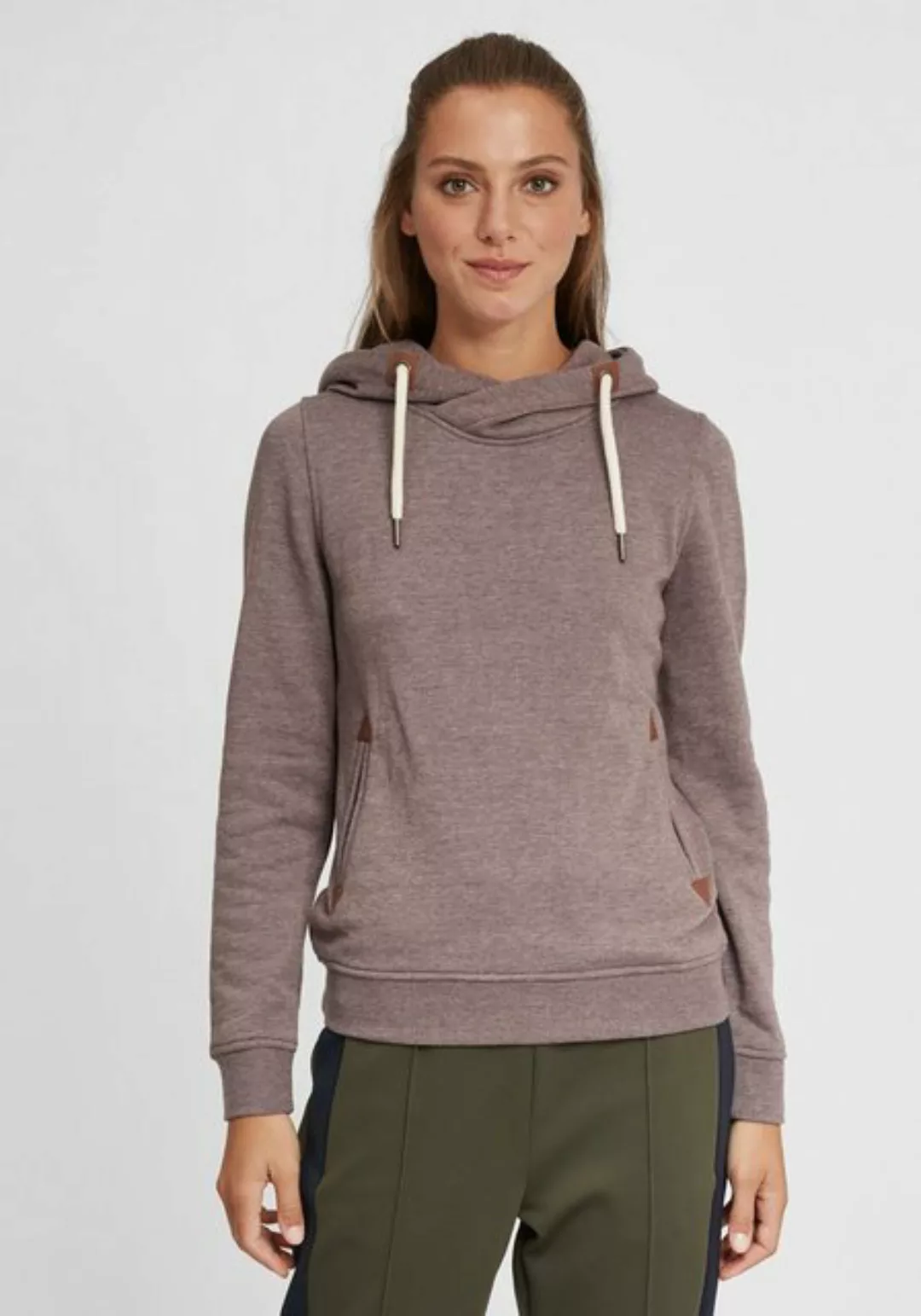 OXMO Hoodie OXVicky Hood Kapuzenpullover mit Cross-Over Kragen günstig online kaufen