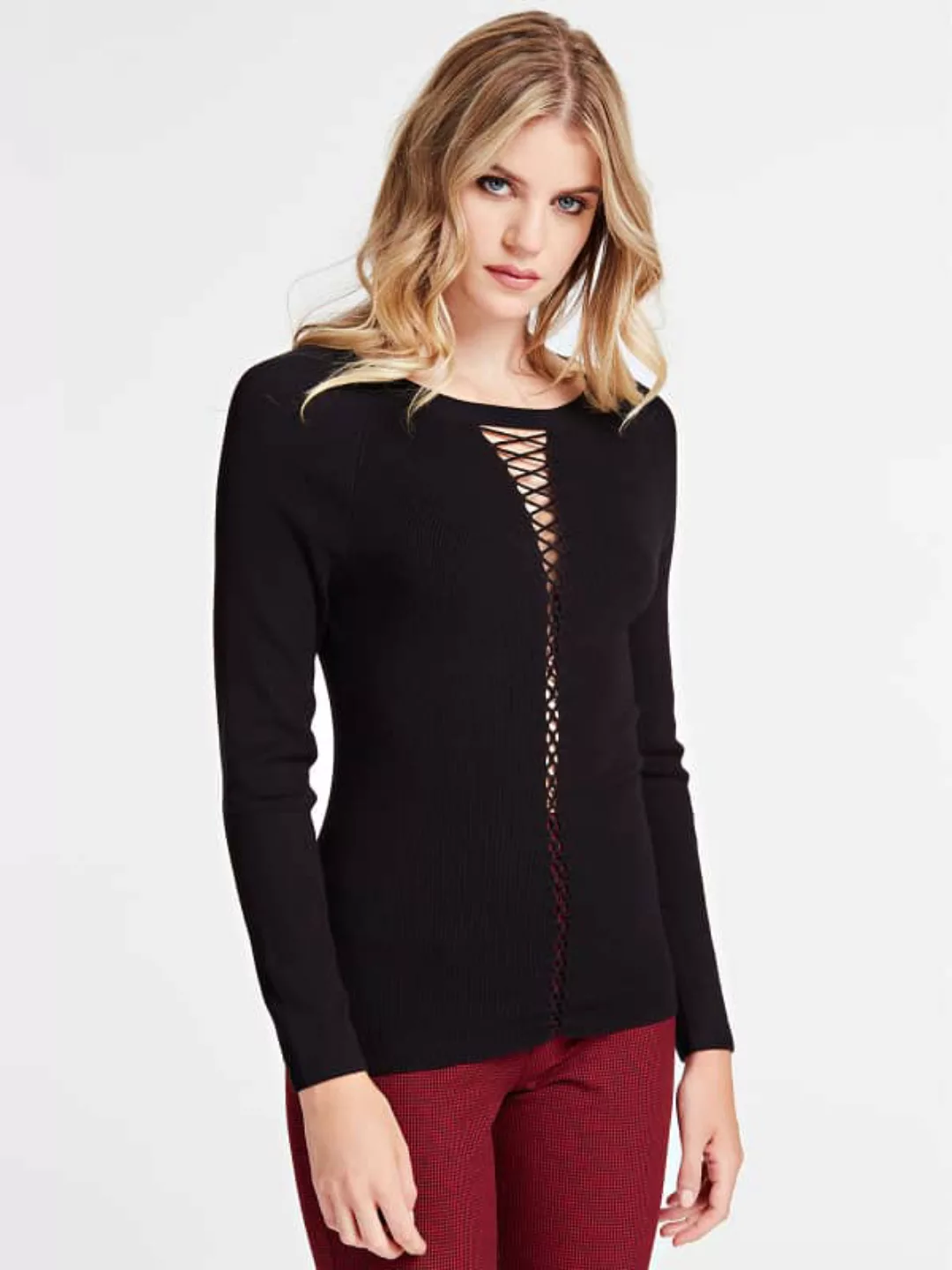 Pullover Detail Korsett-Verarbeitung günstig online kaufen