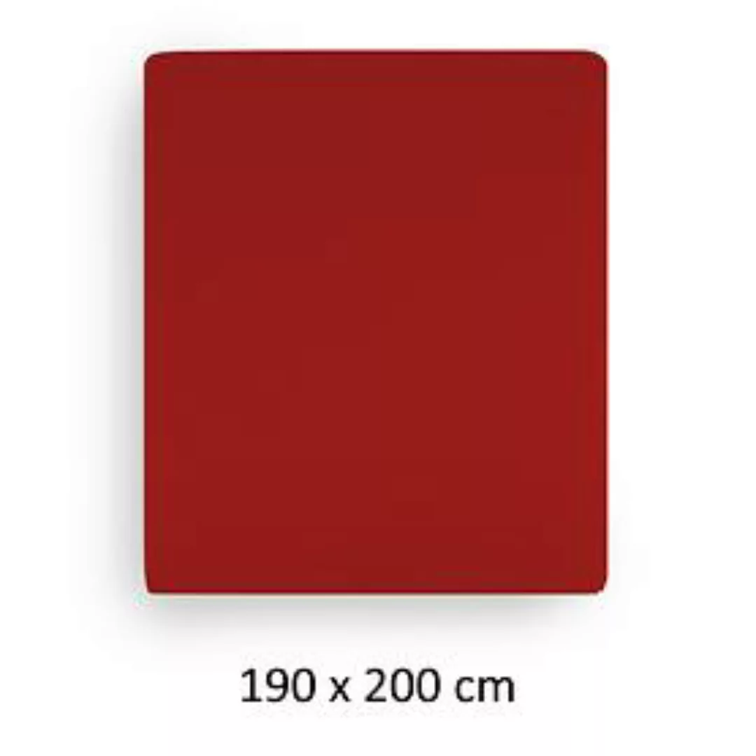 Spannbettlaken 'Lavara' rot, 190 x 200 cm günstig online kaufen