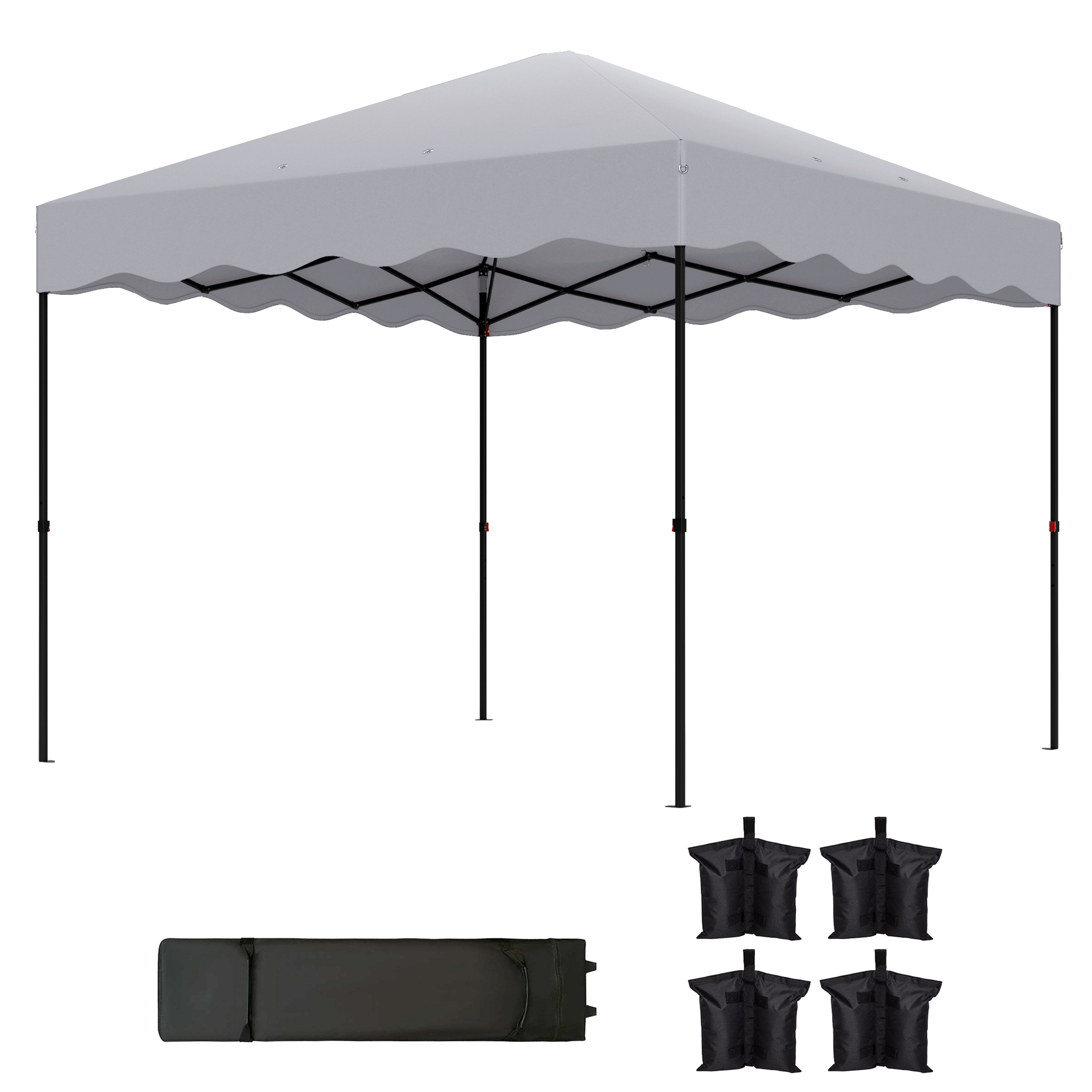 Outsunny Pavillon ca.3x3m, wasserabweisend Stabil Winterfest Pop-up Faltpav günstig online kaufen