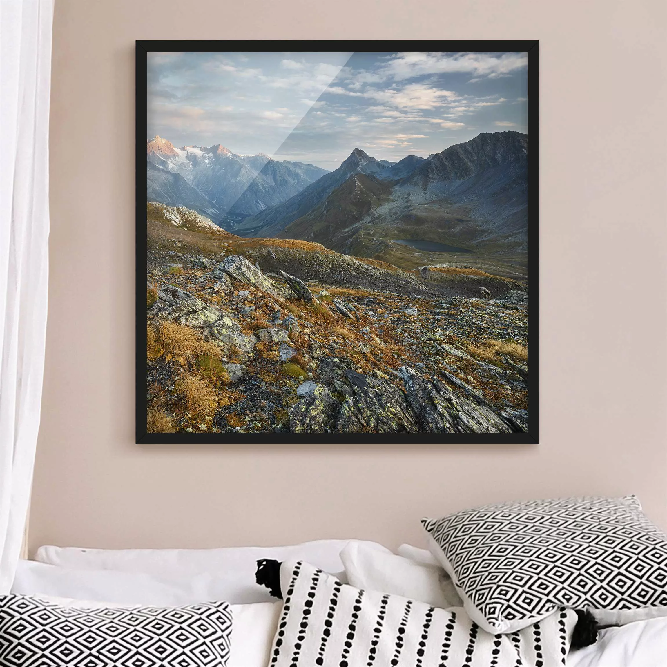 Bild mit Rahmen Natur & Landschaft - Quadrat Col de Fenêtre Schweiz günstig online kaufen