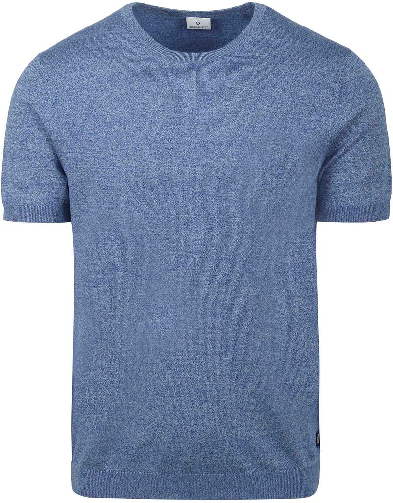 Blue Industry Knitted T-Shirt Melange Blau - Größe L günstig online kaufen