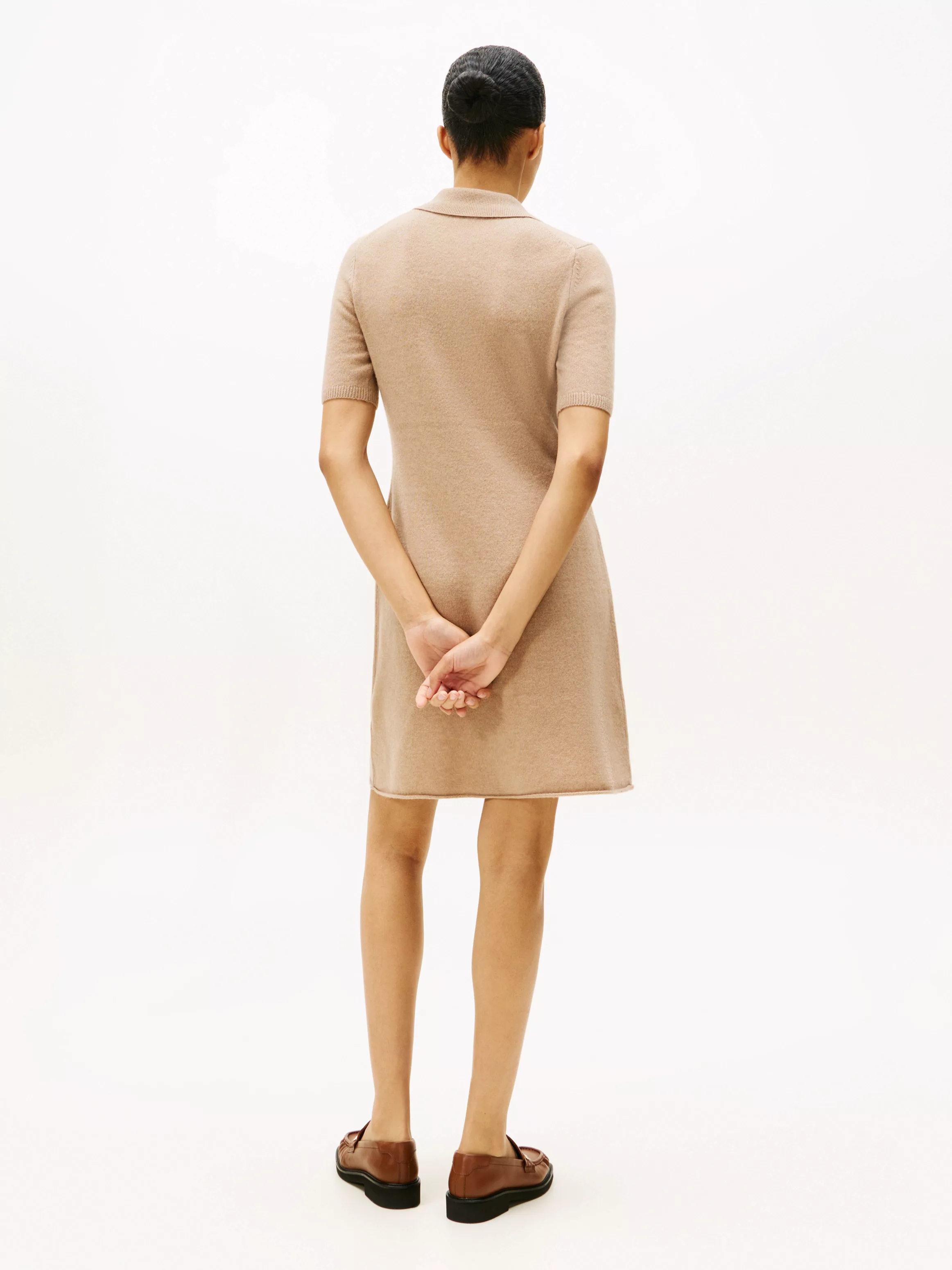 Tommy Hilfiger Strickkleid "SOFT WOOL HALF SL F&F POLO DRESS", aus reiner W günstig online kaufen