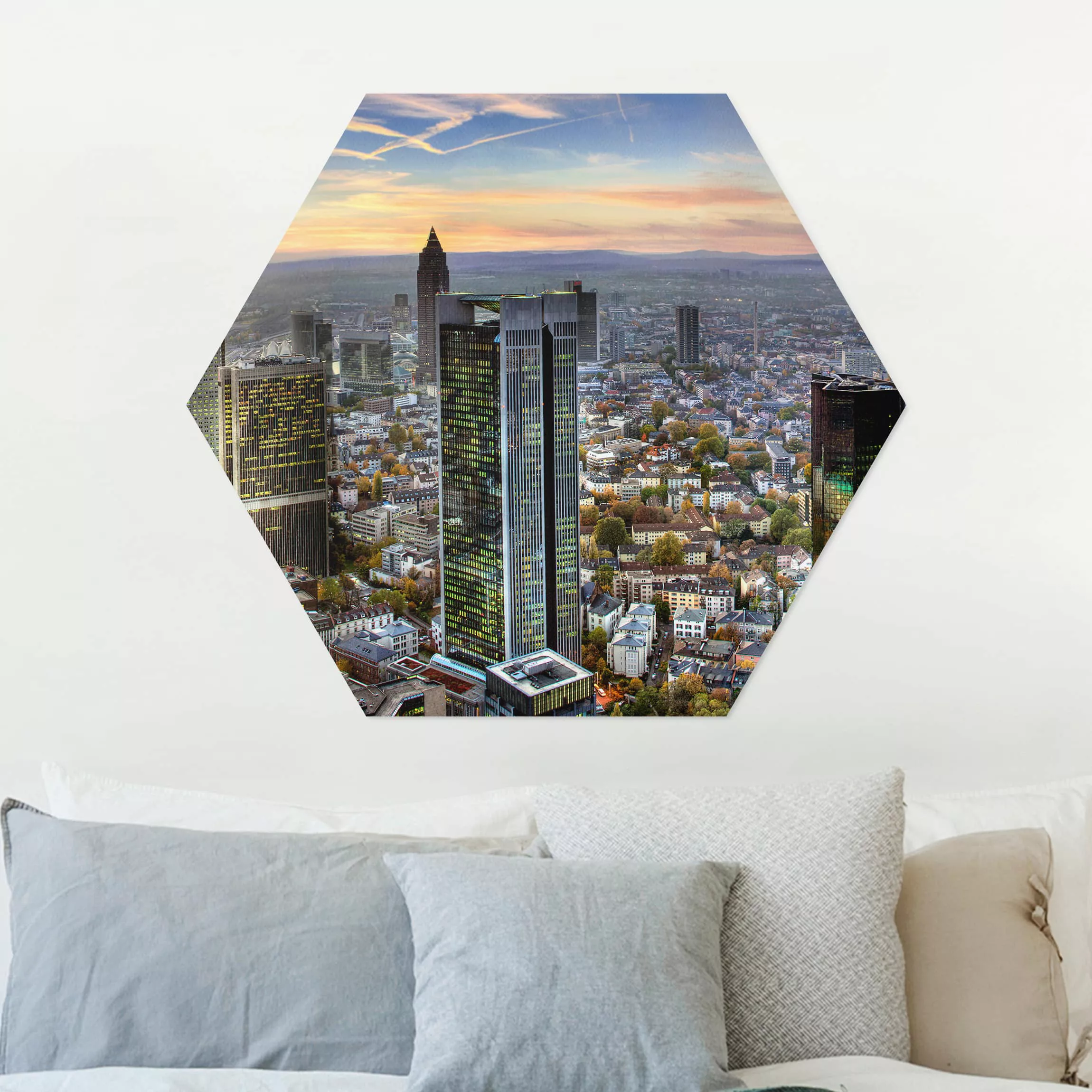 Hexagon-Alu-Dibond Bild Architektur & Skyline MAINhattan günstig online kaufen