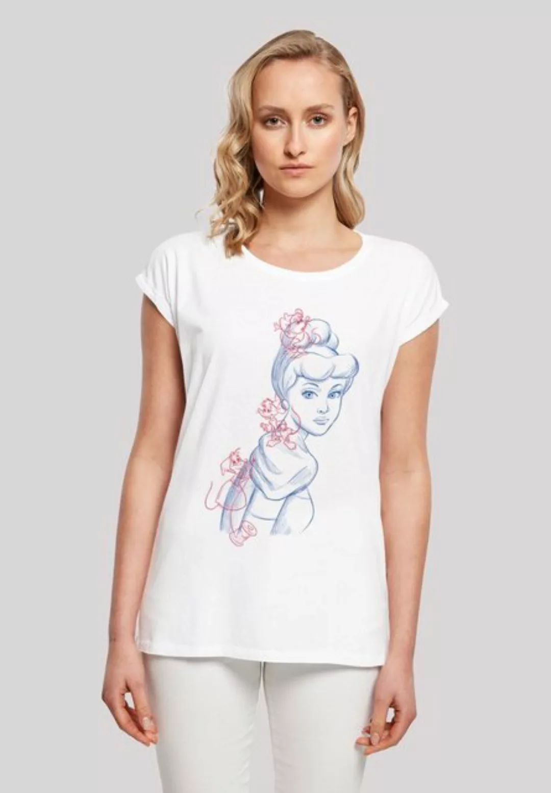 F4NT4STIC T-Shirt "Disney Die Schöne und das Biest Collage Zeichnung", Dame günstig online kaufen