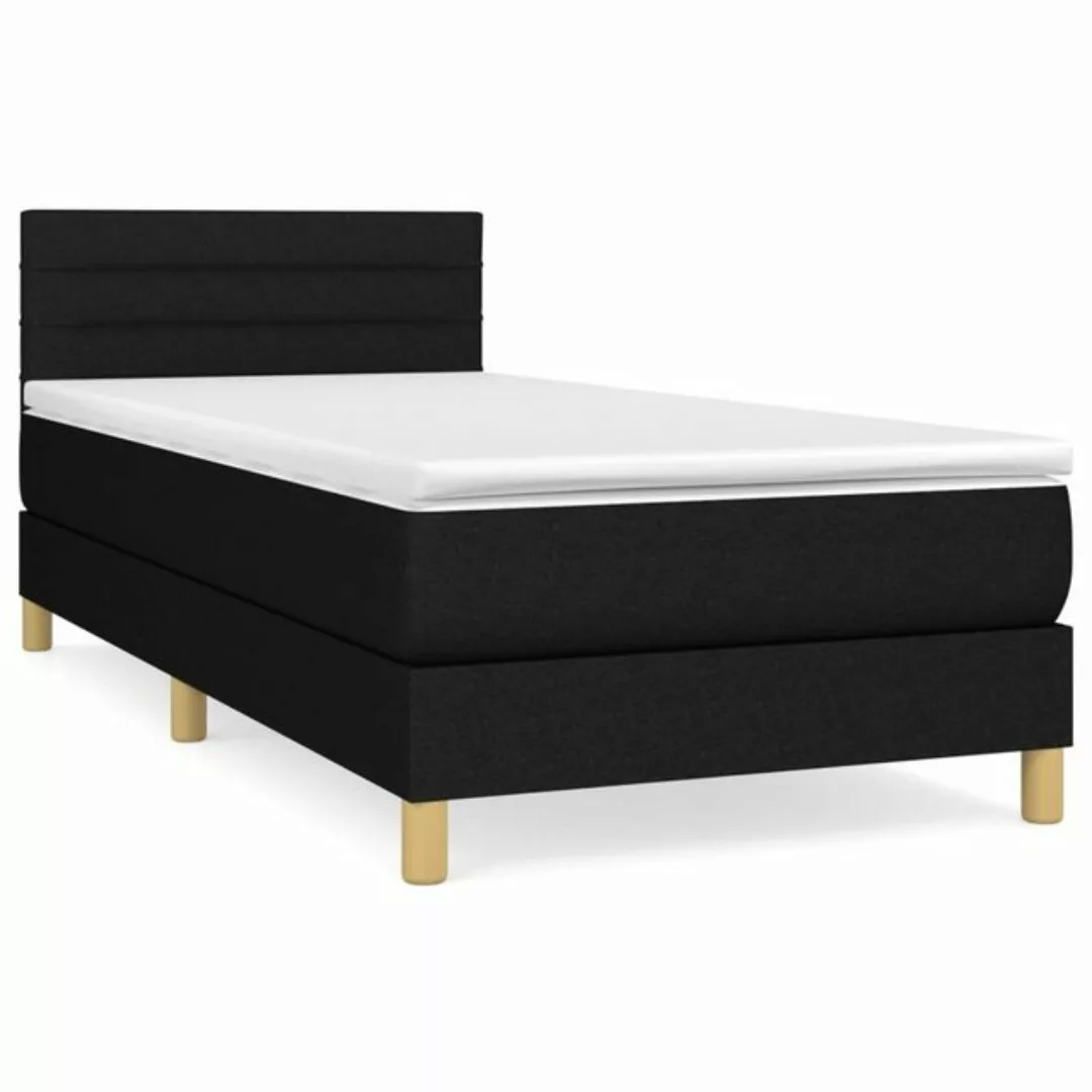 furnicato Bett Boxspringbett mit Matratze Schwarz 90x200 cm Stoff (1-tlg) günstig online kaufen