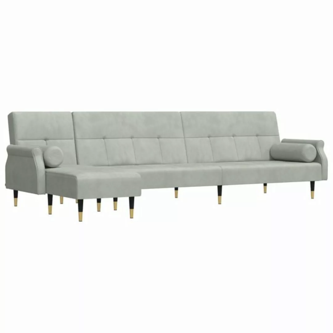 vidaXL Sofa Schlafsofa in L-Form Hellgrau 271x140x70 cm Samt günstig online kaufen