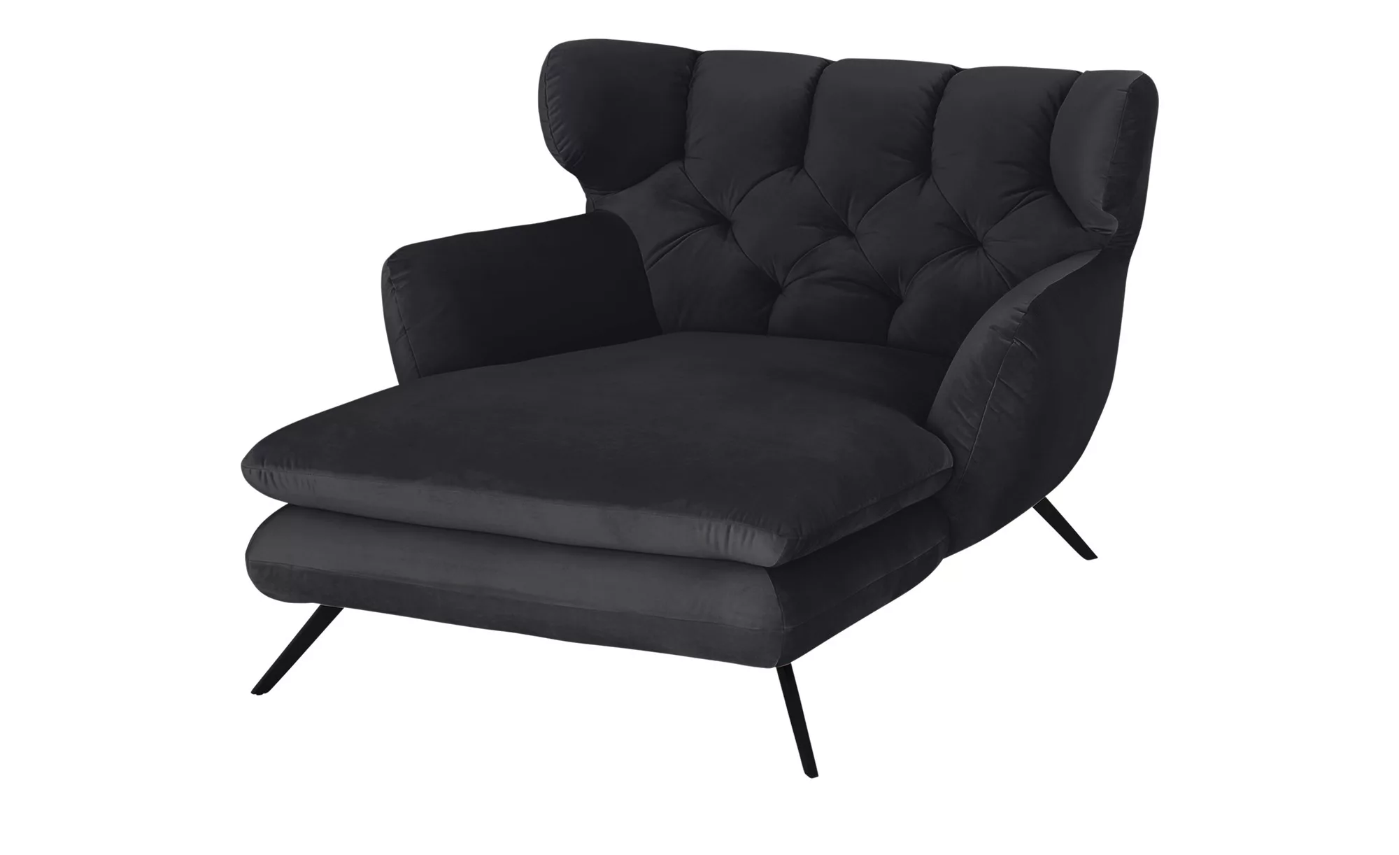 pop Longseat-Sessel Samt Caldara ¦ schwarz ¦ Maße (cm): B: 126 H: 94 T: 160 günstig online kaufen