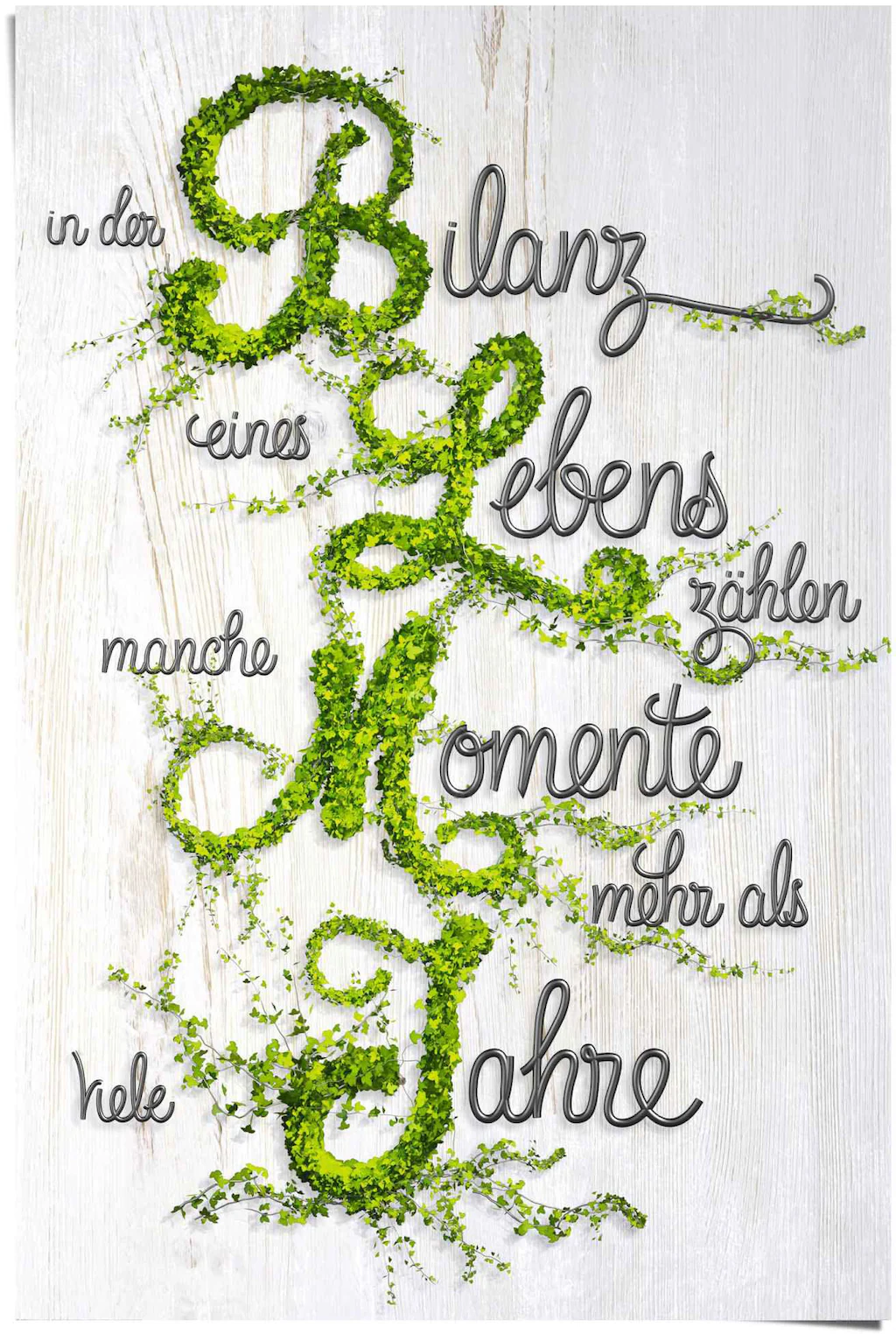 Reinders Poster "Bilanz des Lebens Spruch", (1 St.) günstig online kaufen