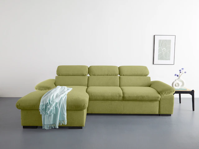 COTTA Ecksofa »Lola L-Form mit Kopfteilfunktion & Hocker«, (Set, mit Hocker günstig online kaufen