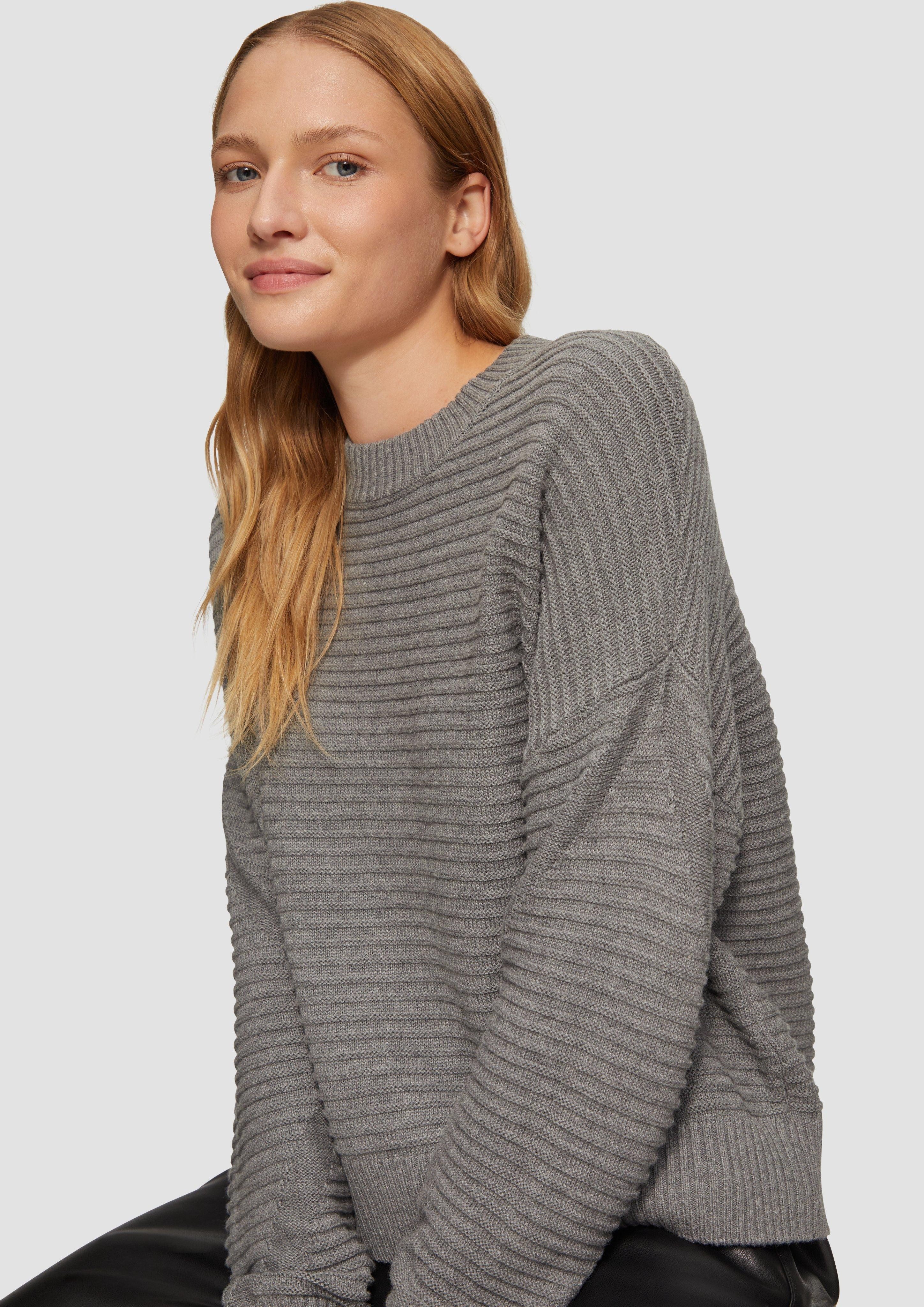s.Oliver Strickpullover Oversized Strickpullover mit Strukturdetails günstig online kaufen