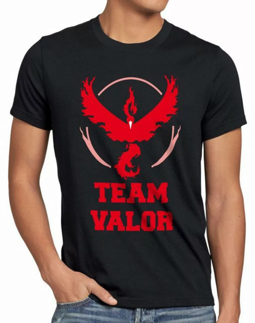 style3 Print-Shirt Herren T-Shirt Team Valor Rot Red Wagemut arena pokeball günstig online kaufen
