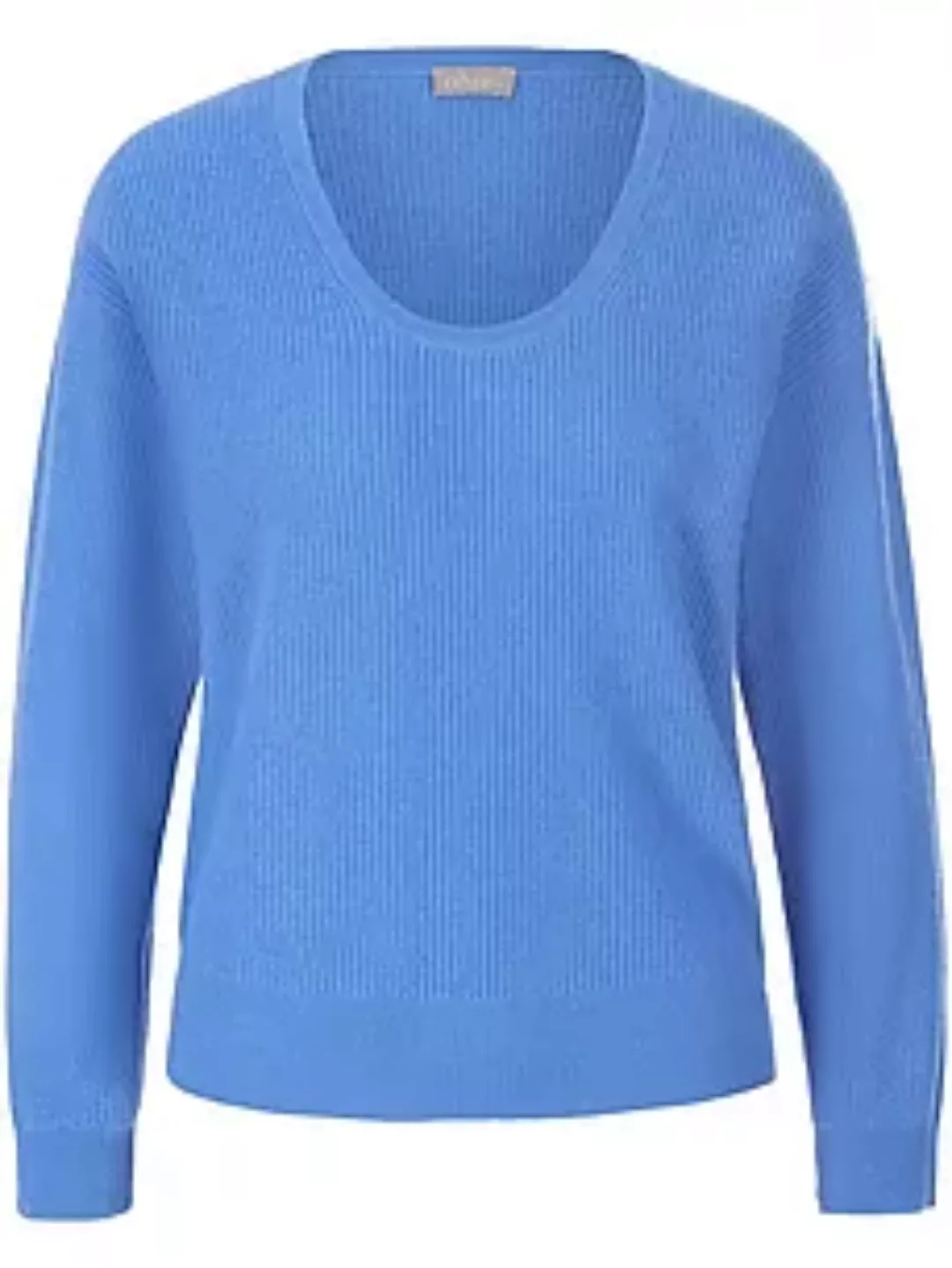 Rundhals-Pullover aus Seide und Kaschmir include blau günstig online kaufen