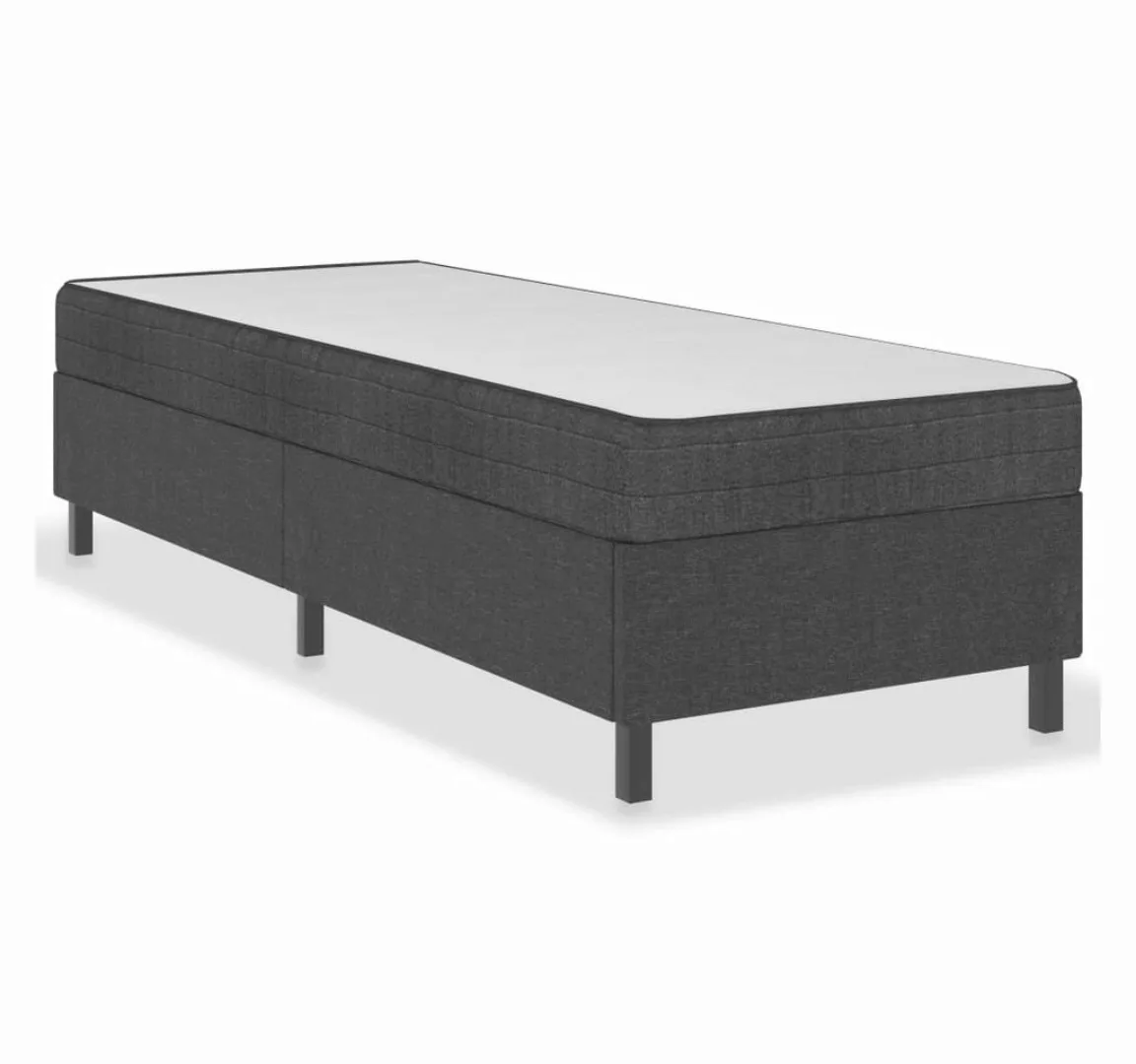 vidaXL Boxspringbett Boxspringbett Dunkelgrau Stoff 80x200 cm Einzelbett Be günstig online kaufen