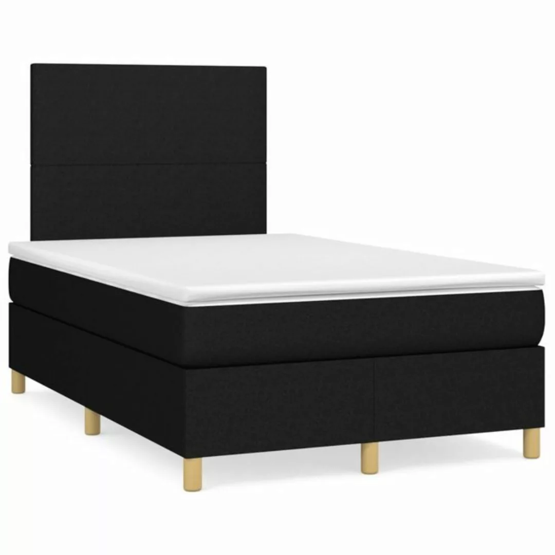 furnicato Bett Boxspringbett mit Matratze Schwarz 120x200 cm Stoff (1-tlg) günstig online kaufen